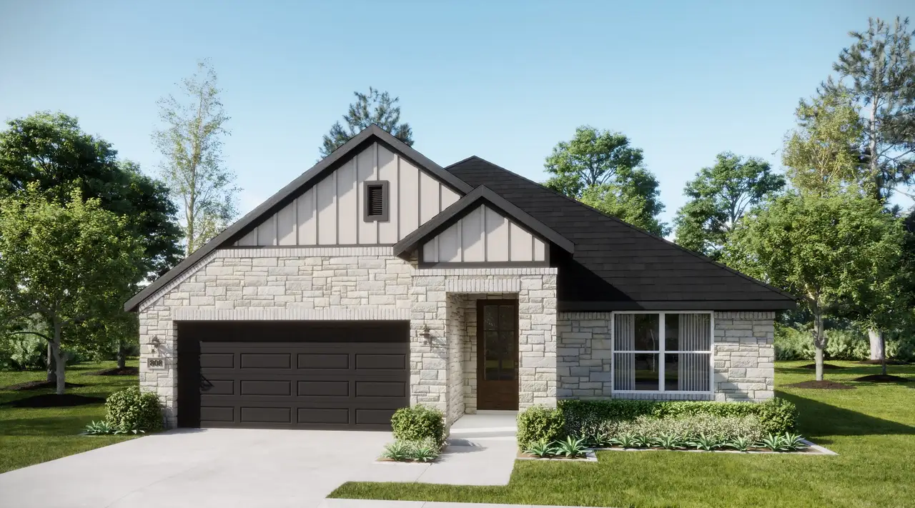 Representative exterior photo of a completed home built from the Hearth by Risewell Homes in Hunters Ridge, Crowley, TX (Image 2).
