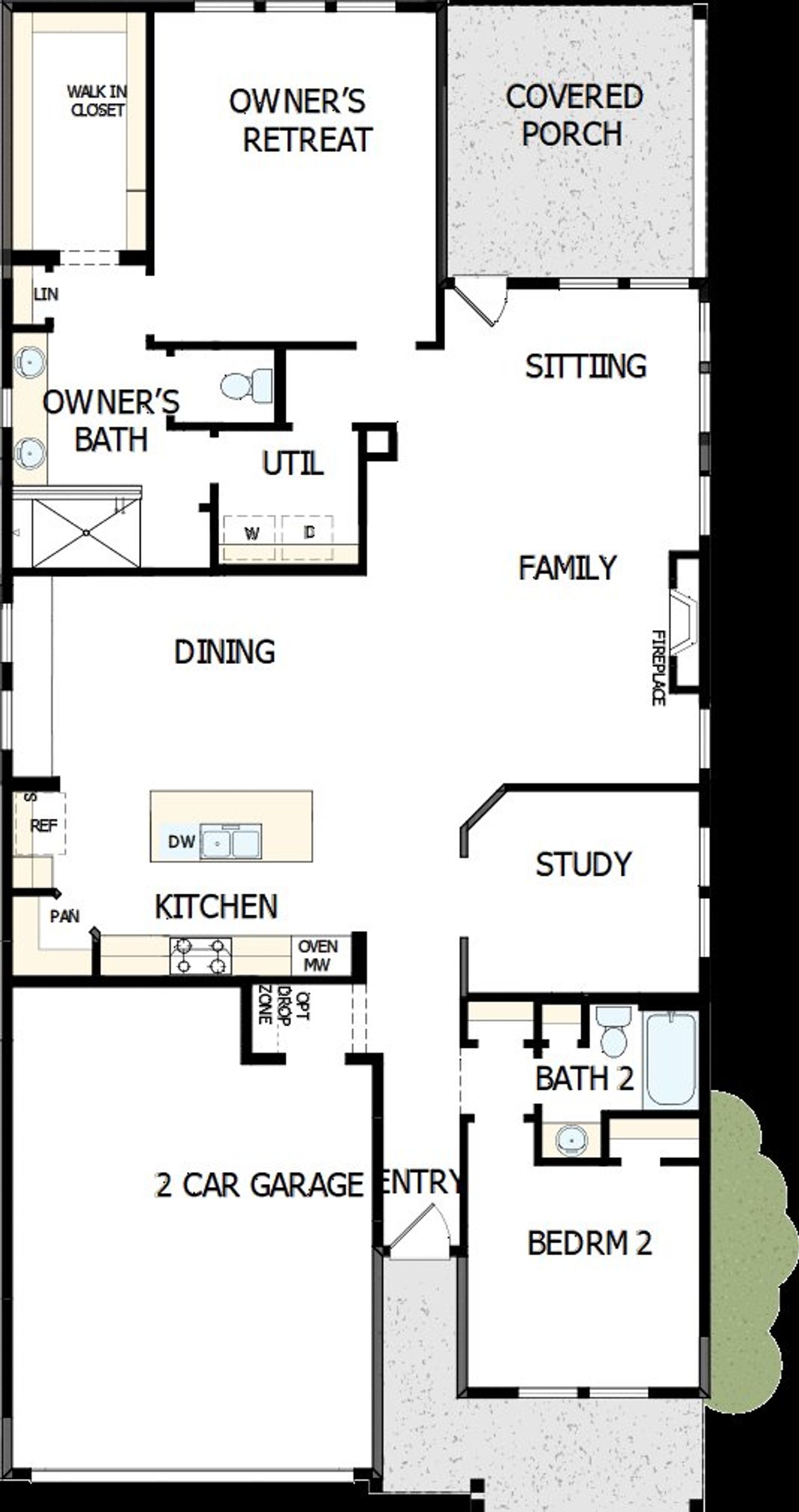 2D floor plan layout of this home in Encore at Streamside - Classic Series, Waxhaw, NC (Image 2).