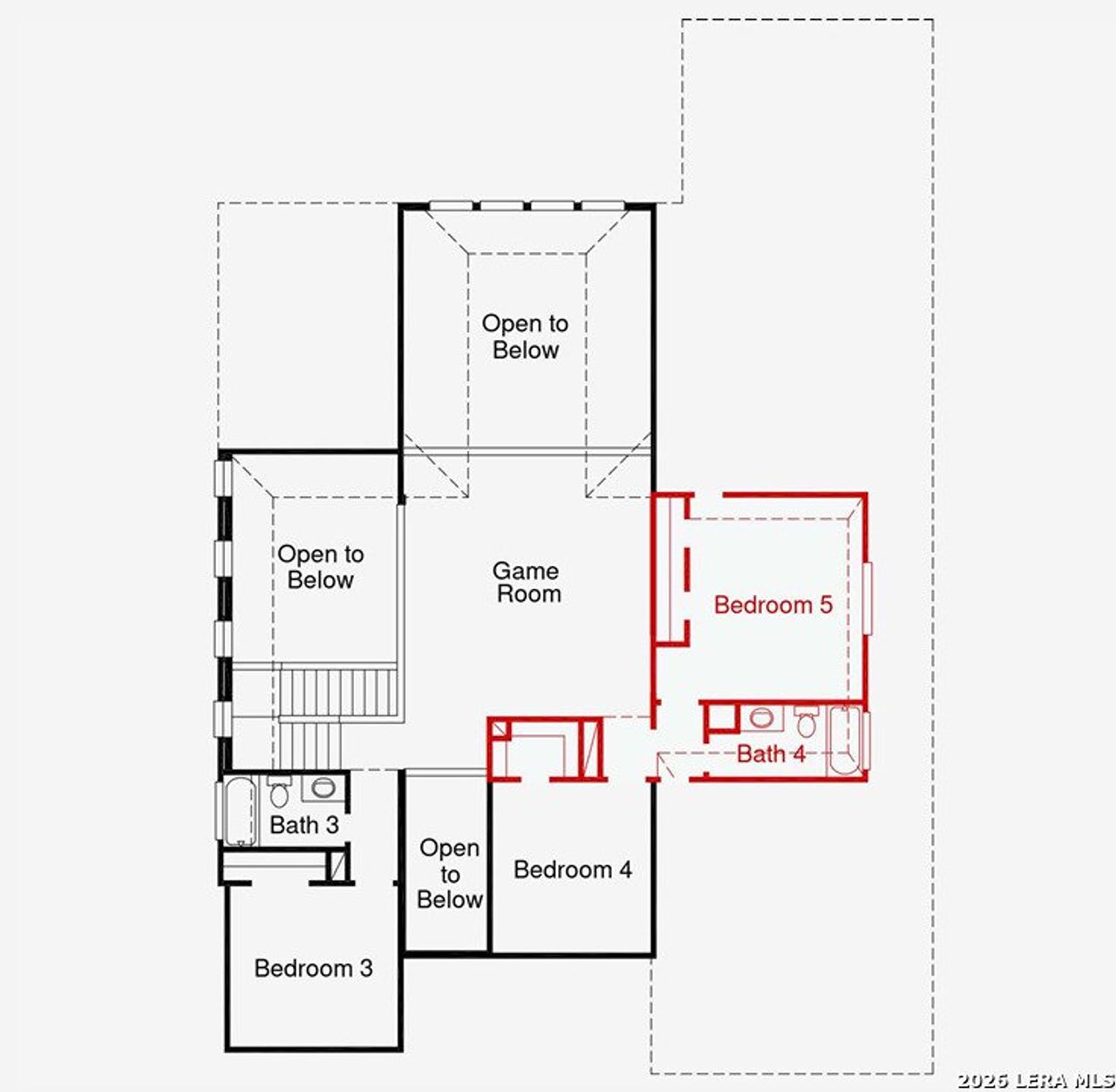 2D floor plan layout of this home in Stillwater Ranch, San Antonio, TX (Image 2).