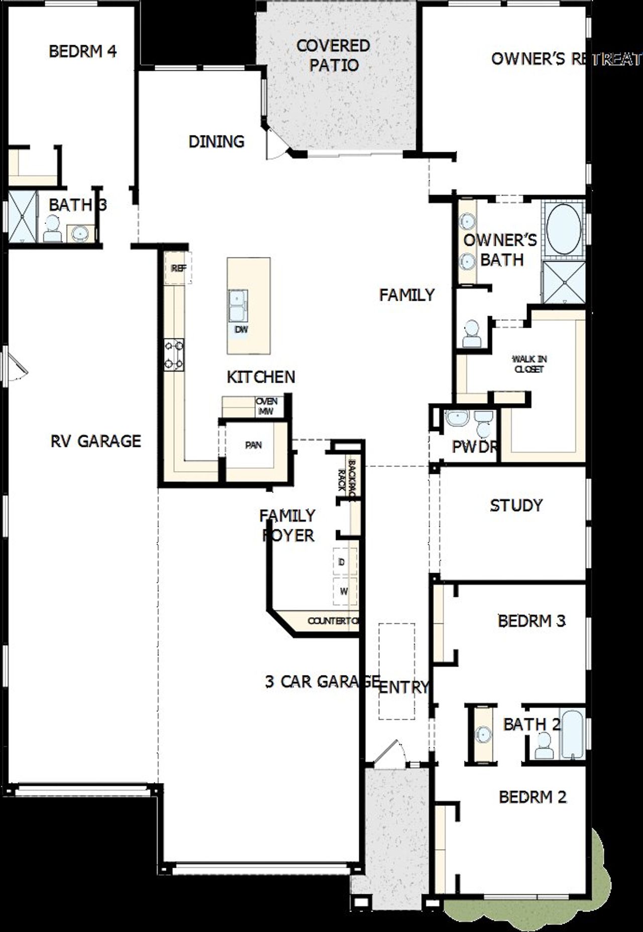 2D floor plan layout of this home in Tamber at Soleo, San Tan Valley, AZ (Image 2).