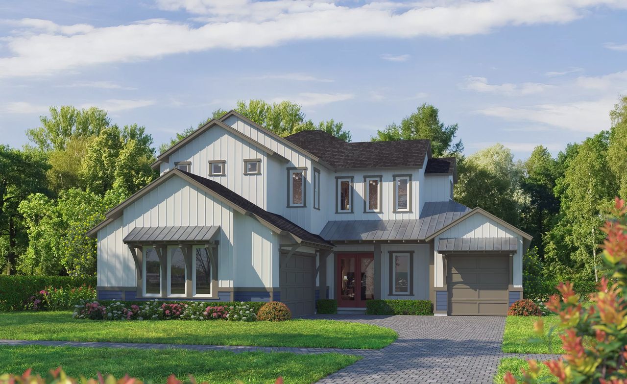 Representative exterior photo of a completed home built from the Pablo by ICI Homes in Weslyn Park at Sunbridge, St. Cloud, FL (Image 2).