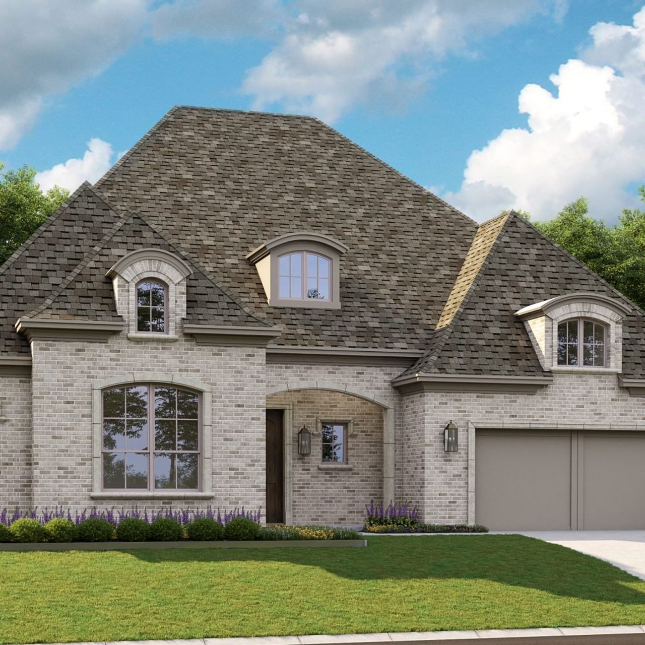 Front exterior of a new home in Mustang Lakes, Celina, TX, highlighting curb appeal (Image 2). Front exterior of a new home in Mustang Lakes, Celina, TX, highlighting curb appeal (Image 2).