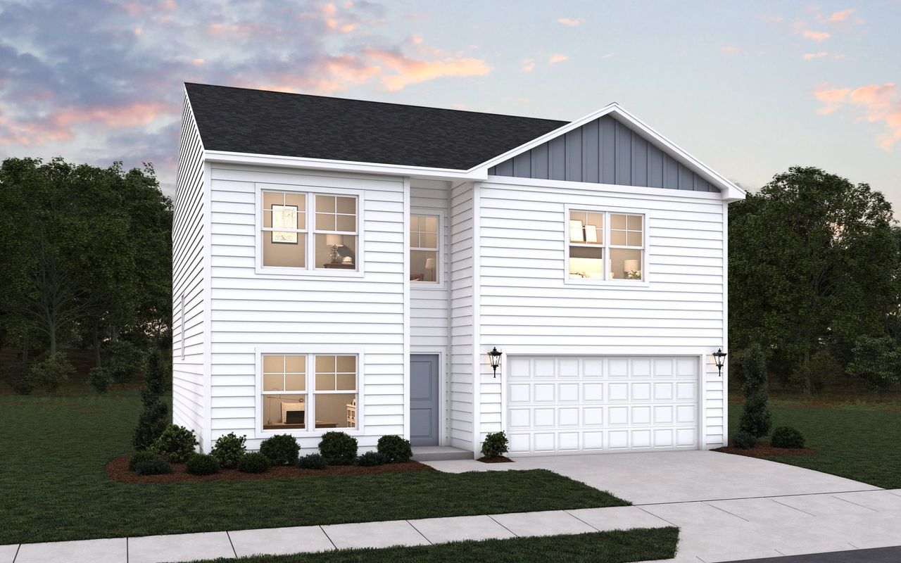 Front exterior of a new home in Squires Run Village, Richlands, NC, highlighting curb appeal (Image 2). Front exterior of a new home in Squires Run Village, Richlands, NC, highlighting curb appeal (Image 2).