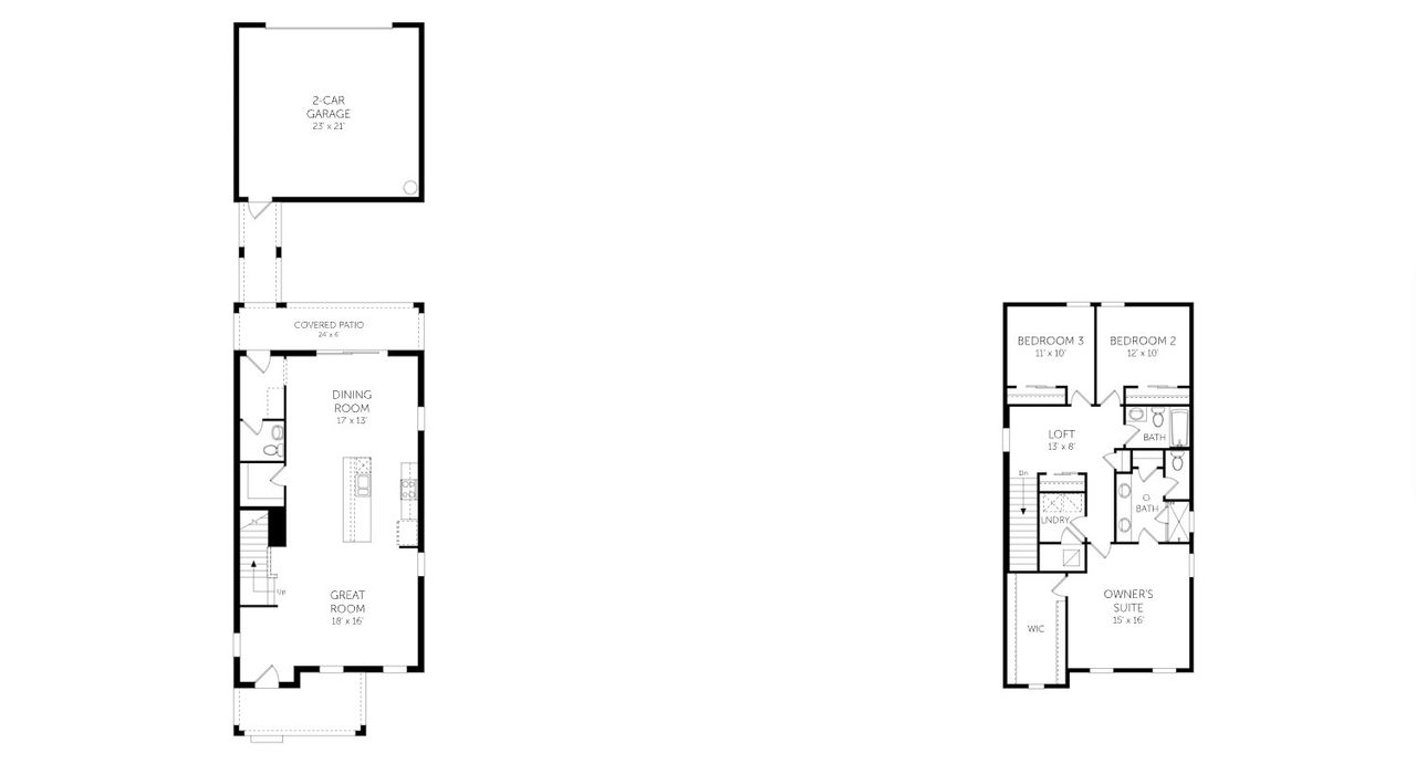2D floor plan layout of this home in Serenade at Ovation, Winter Garden, FL (Image 2).