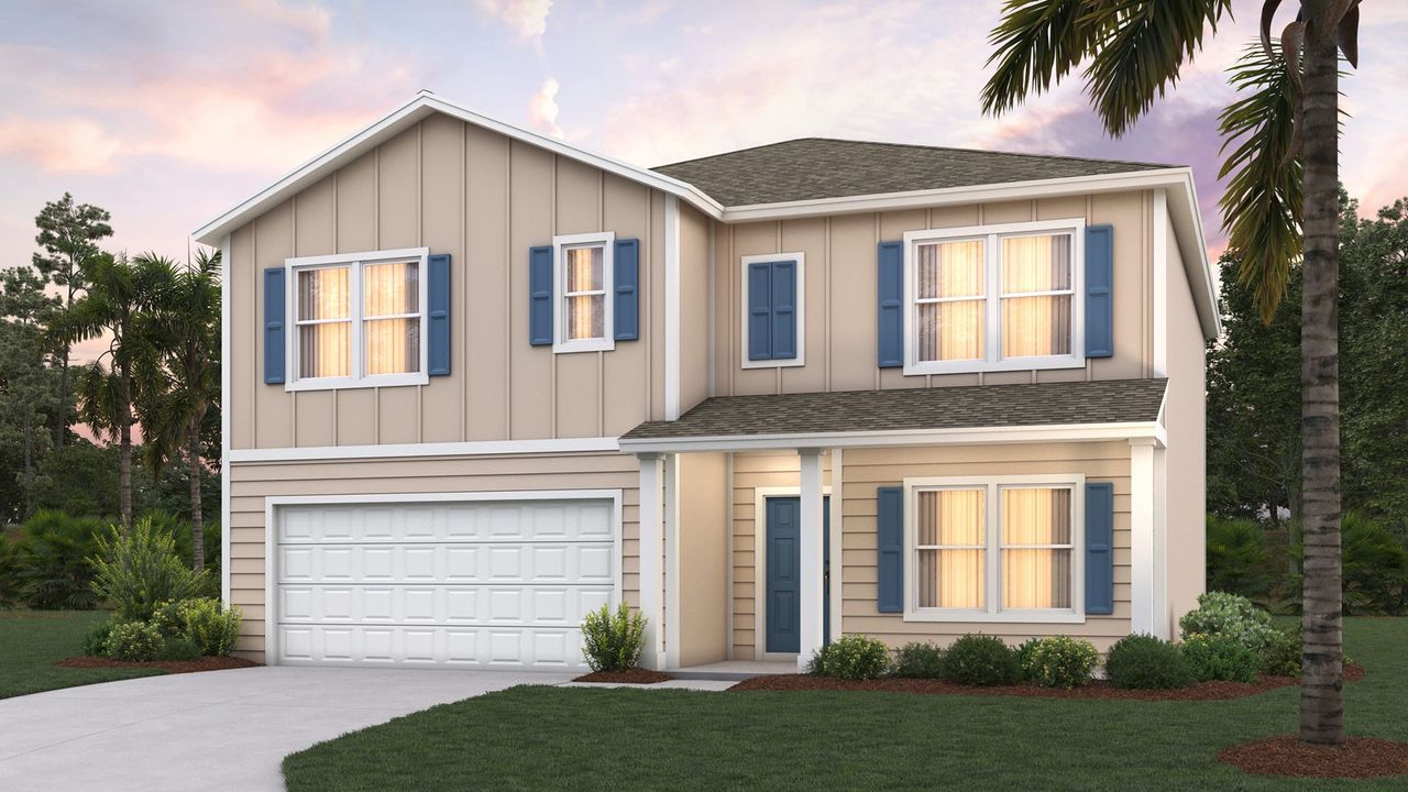 Representative exterior photo of a completed home built from the Hayden+ by D.R. Horton in Diamond Springs, Jacksonville, FL (Image 2).