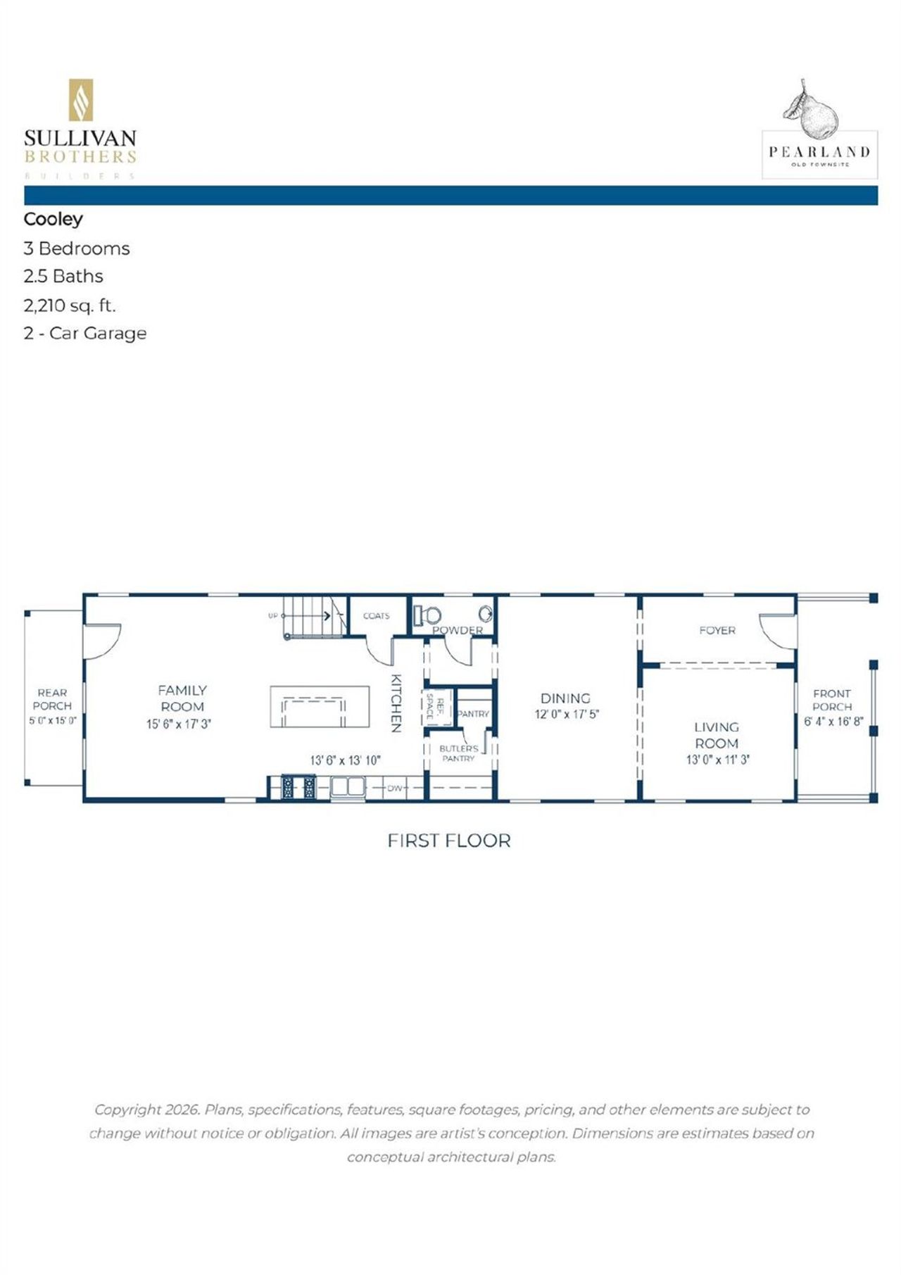 2D floor plan layout of this home in Pearland Old Townsite, Pearland, TX (Image 2).