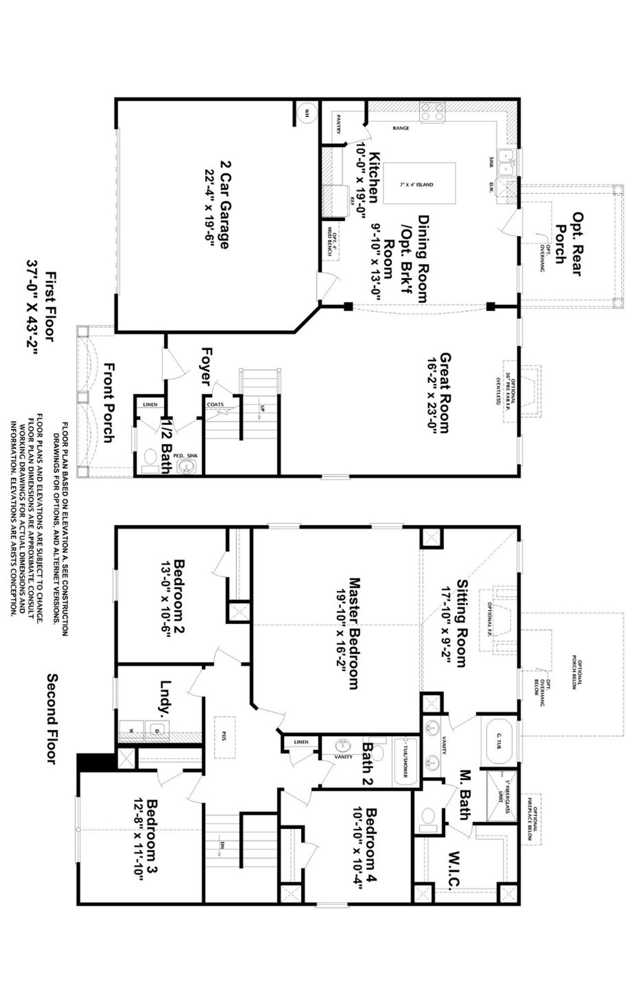 2D floor plan layout for the Palm by Designer Homes of Georgia in Austin Heights, North Augusta, SC (Image 2).