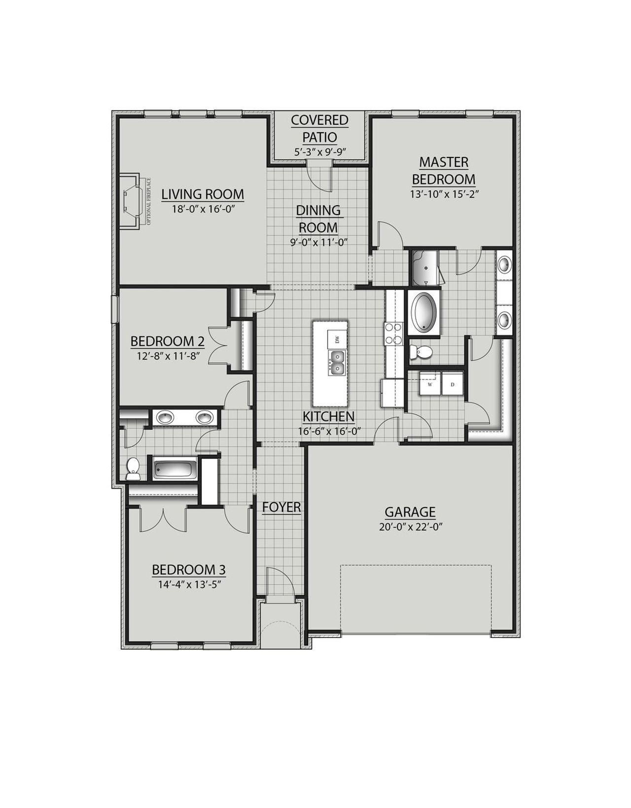 2D floor plan layout for the Varner II H by DSLD Homes in Longleaf, Lumberton, TX (Image 2). 2D floor plan layout for the Varner II H by DSLD Homes in Longleaf, Lumberton, TX (Image 2).