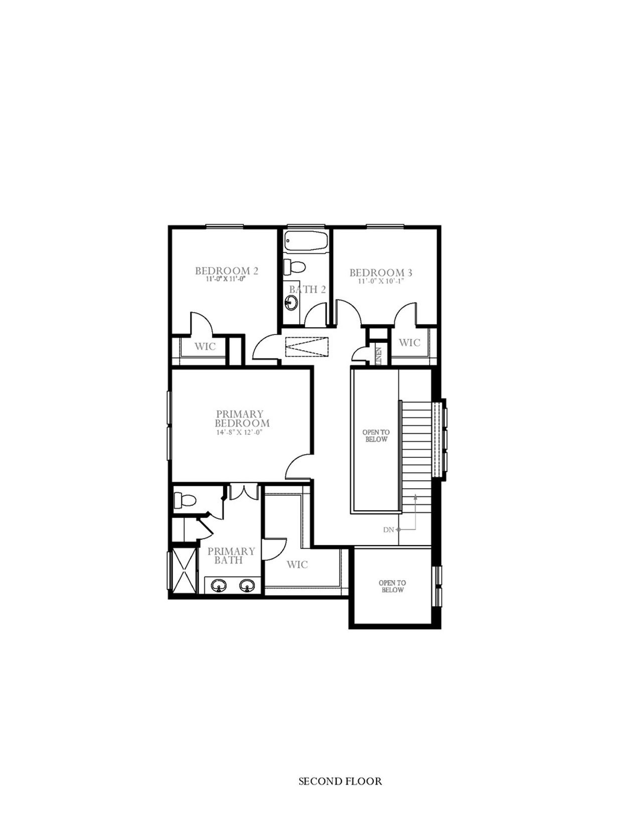 2D floor plan layout of this home in Village at Manor Commons, Manor, TX (Image 2).