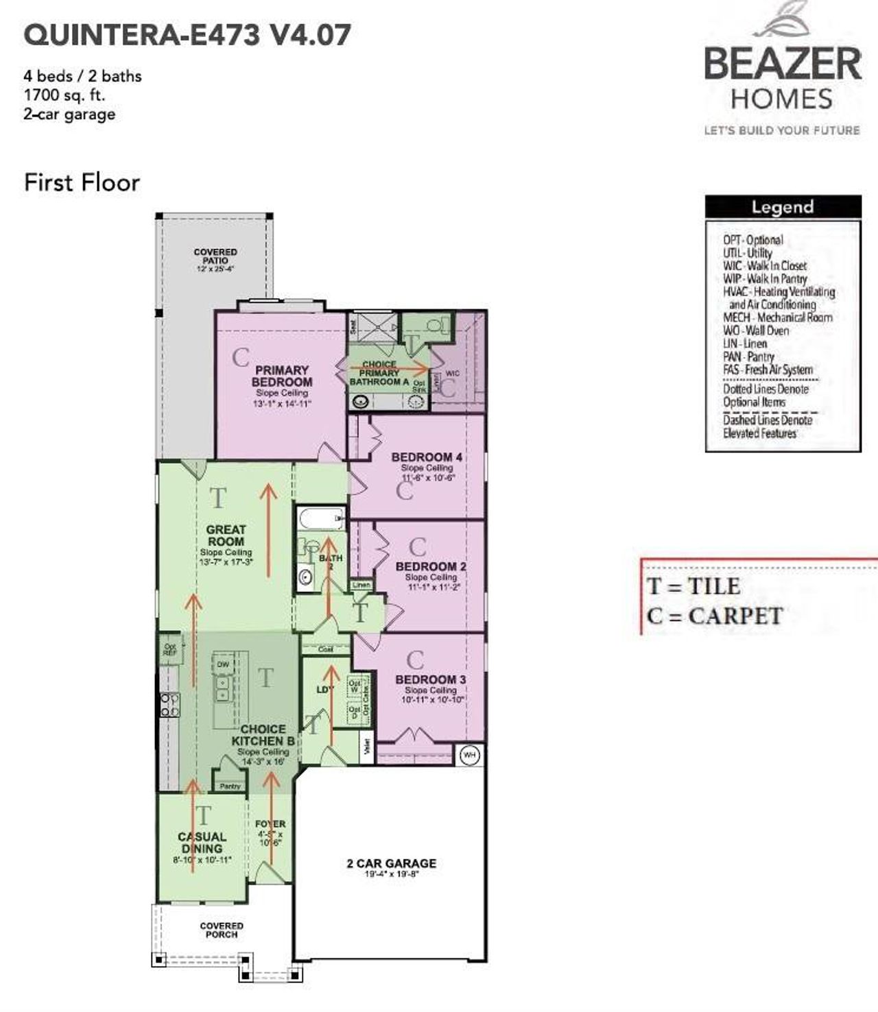 7455 Forest Stream Court features 4 bedrooms, 2 bathrooms and 2-car garage.