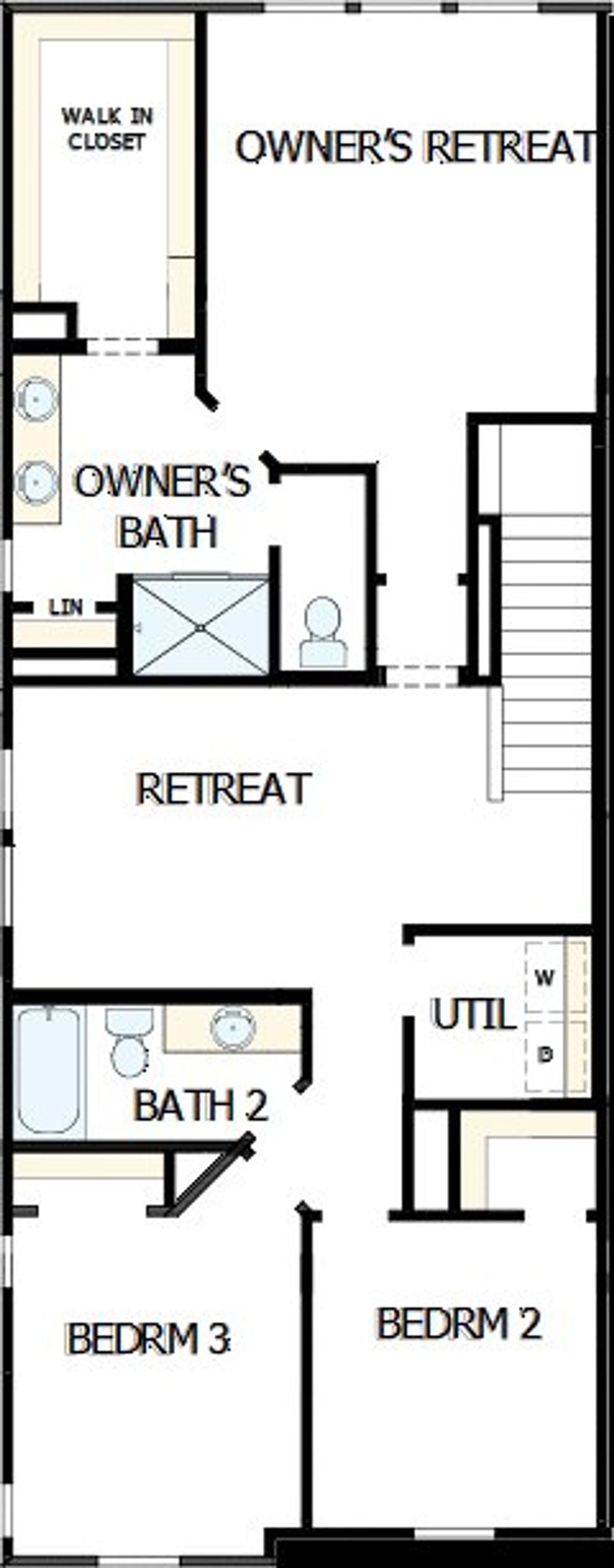 2D floor plan layout of this home in North Creek Village - Townhomes, Huntersville, NC (Image 2).