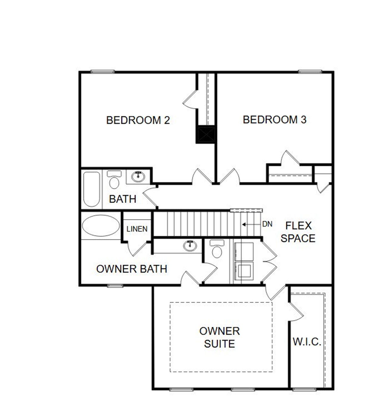 2D floor plan layout of this home in The Retreat at Browns Ridge, Newnan, GA (Image 2).