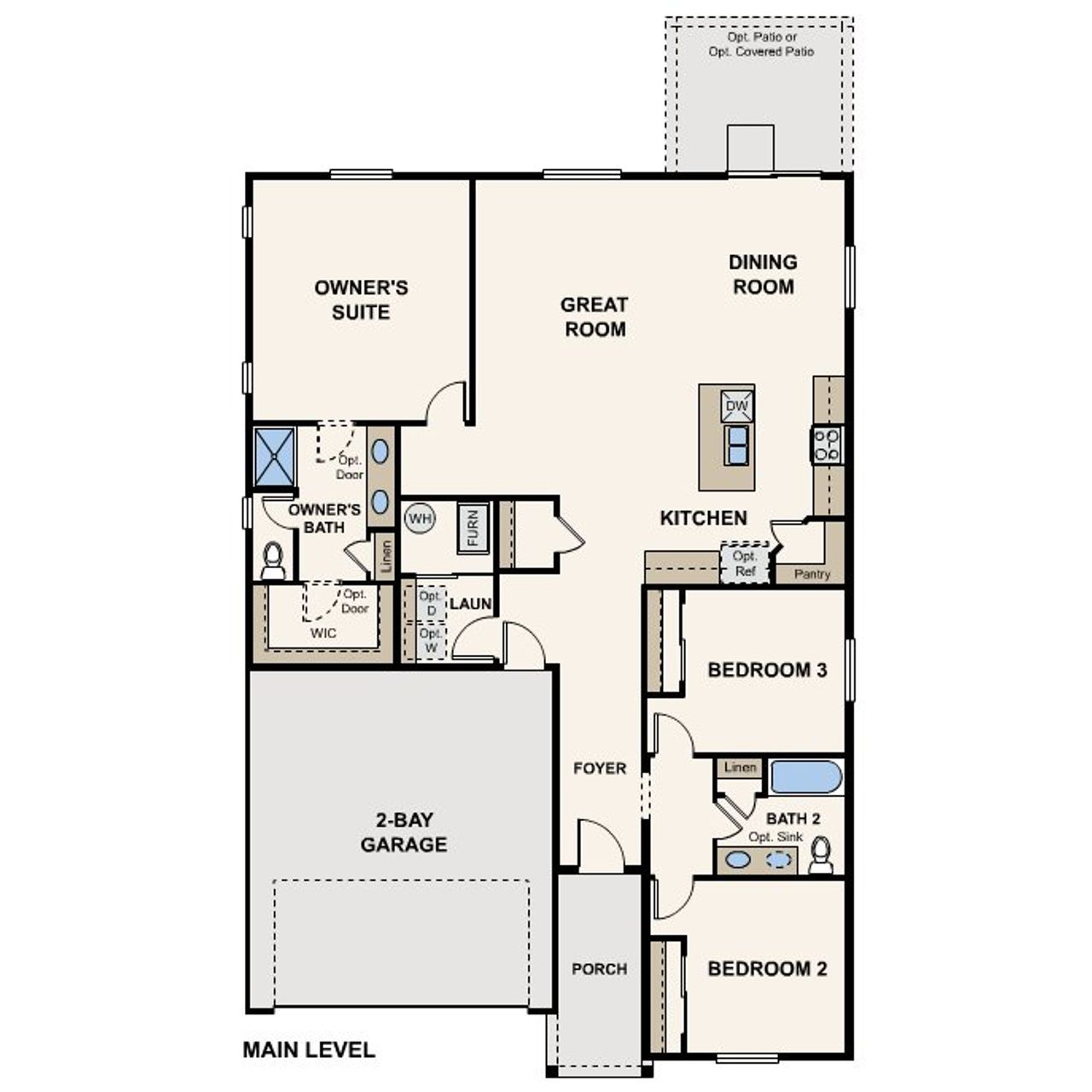 2D floor plan layout for the Cimarron by Century Communities in Prairie Song, Windsor, CO (Image 2). 2D floor plan layout for the Cimarron by Century Communities in Prairie Song, Windsor, CO (Image 2).