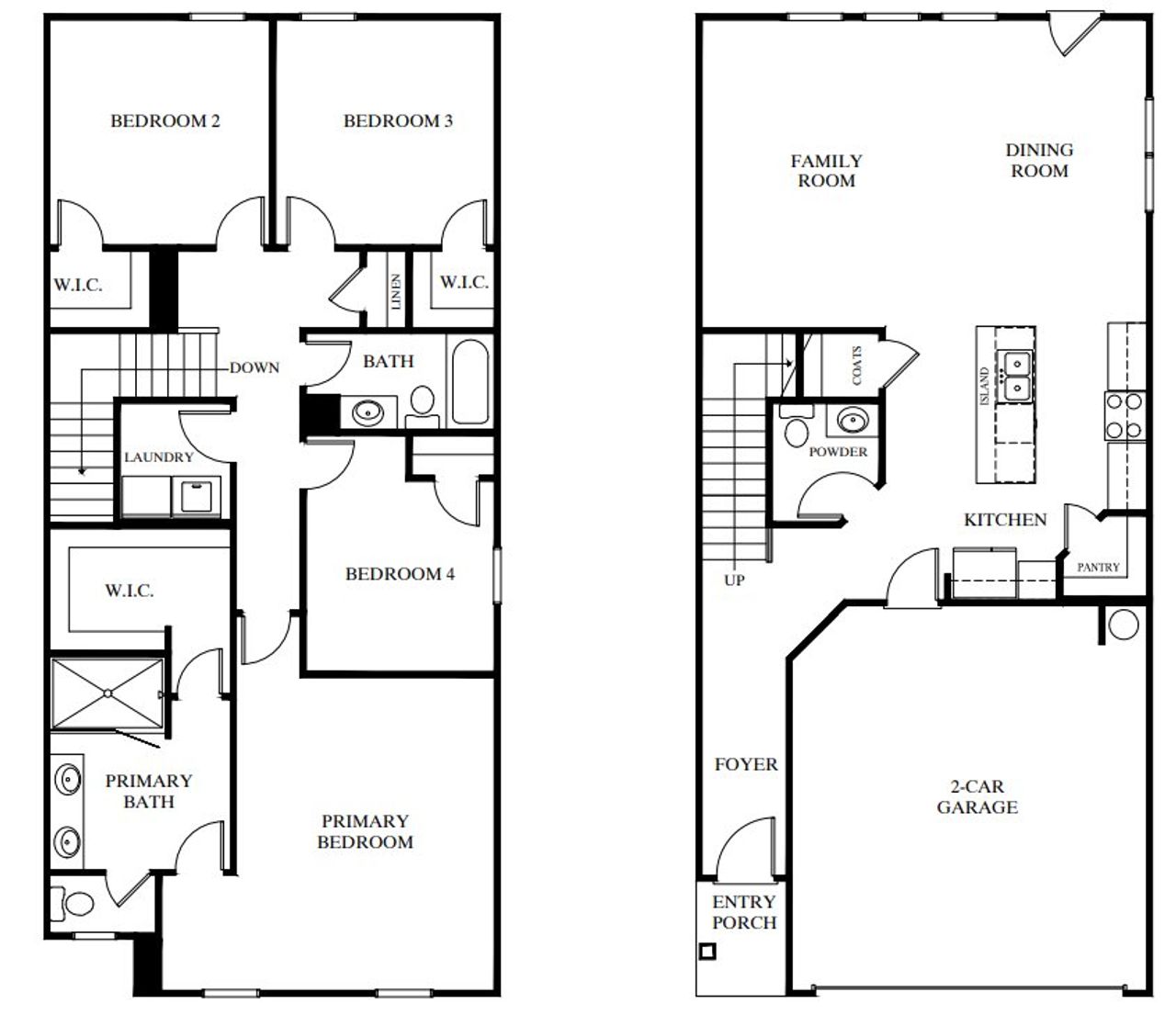 2D floor plan layout for the Bryson by Richardson Housing Group in Rockfern Place, Norcross, GA (Image 2).
