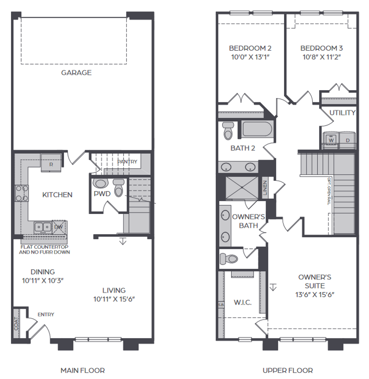2D floor plan layout for the Julia - old world by Cadence Homes in Karis, Crowley, TX (Image 2).
