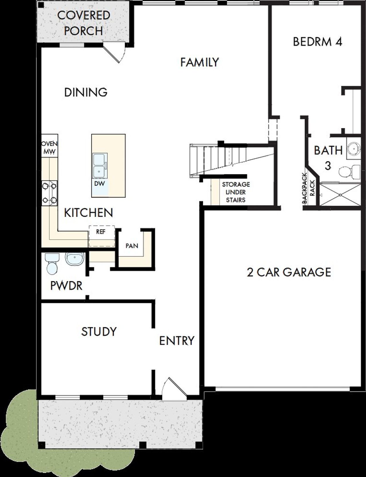 2D floor plan layout of this home in Serenity - The Village Collection, Fuquay Varina, NC (Image 2).
