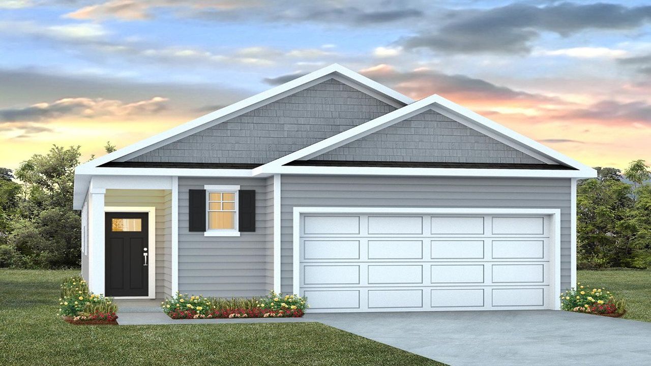 Representative exterior photo of a completed home built from the Desmond by D.R. Horton in The Lakes at North Glynn, Brunswick, GA (Image 2).