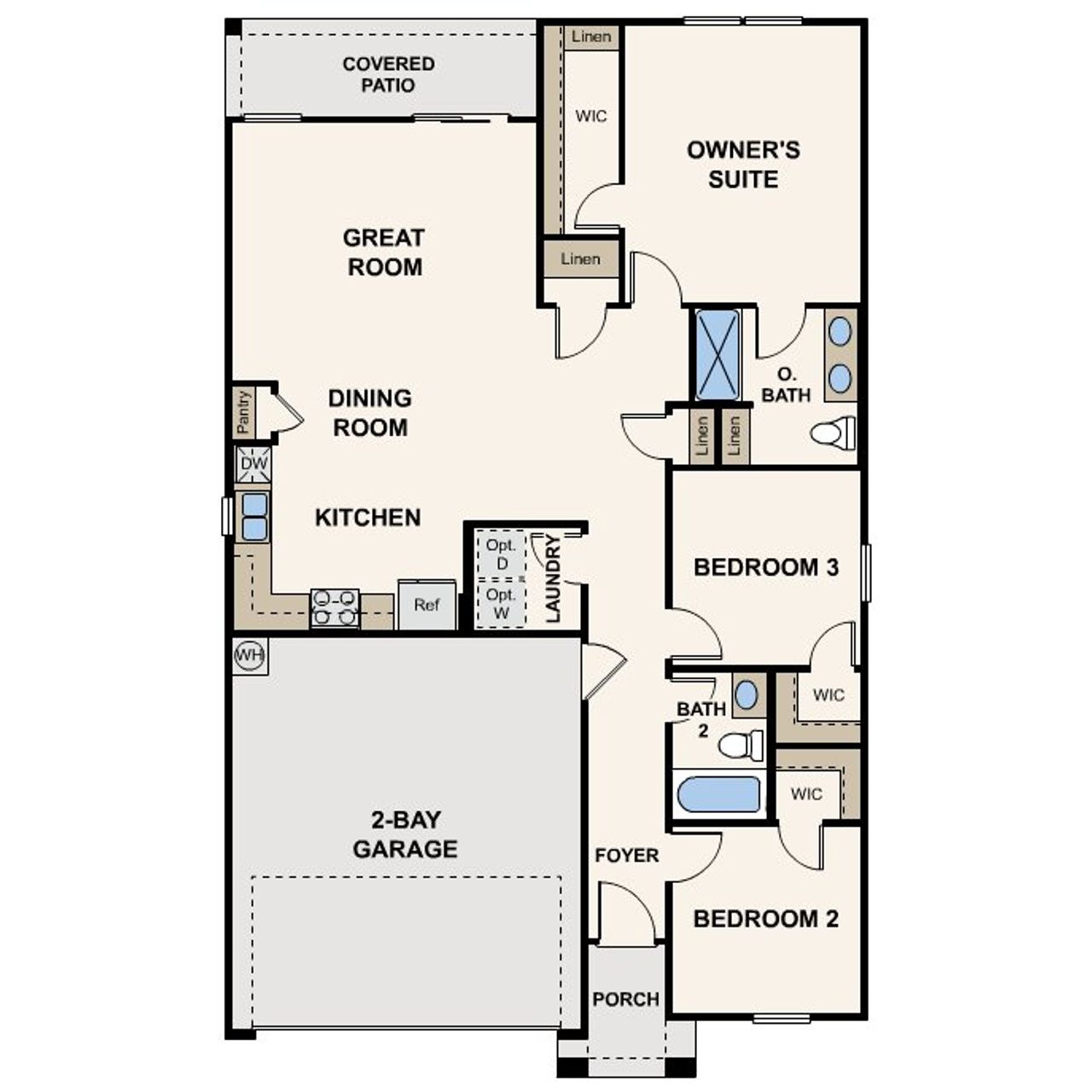 2D floor plan layout of this home in Mayfield, Buckeye, AZ (Image 2).