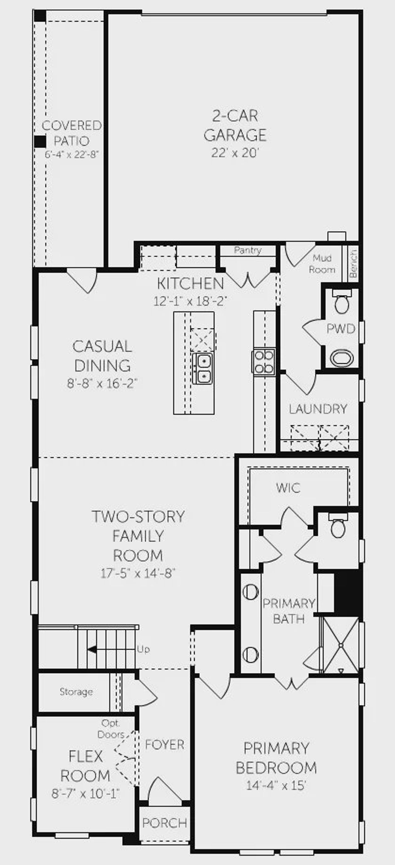 2D floor plan layout of this home in Landmark, Denton, TX (Image 2).