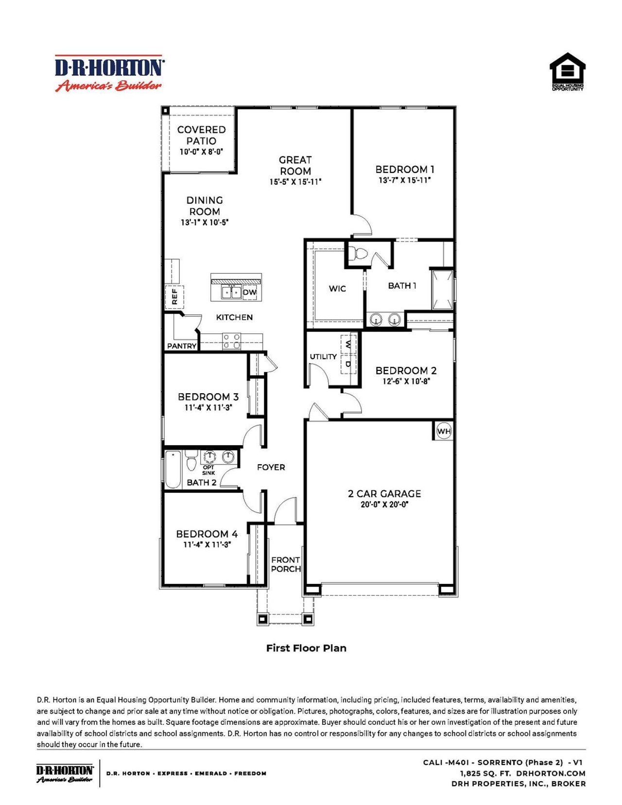2D floor plan layout of this home in Sorrento, Maricopa, AZ (Image 2).