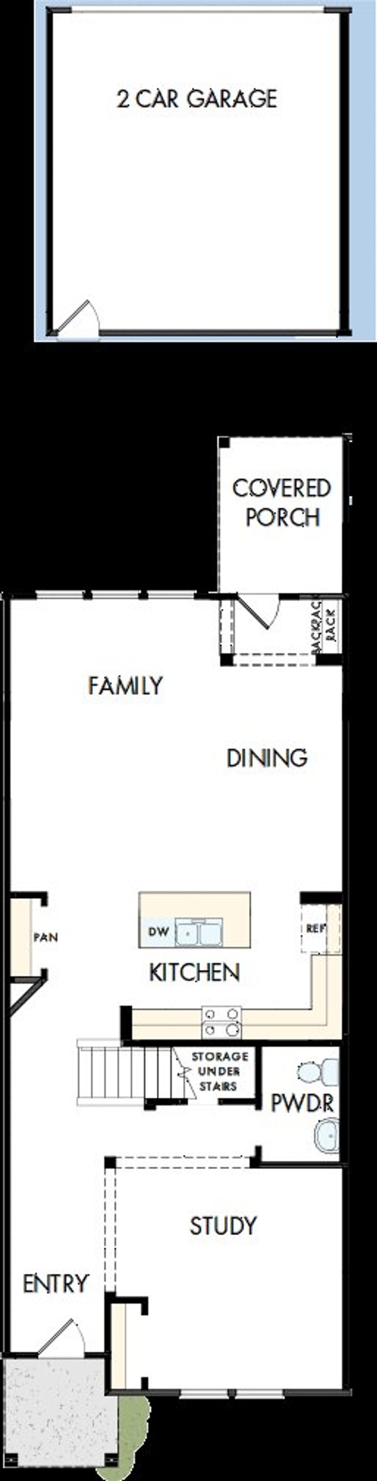 2D floor plan layout of this home in North Creek Village - Townhomes, Huntersville, NC (Image 2).