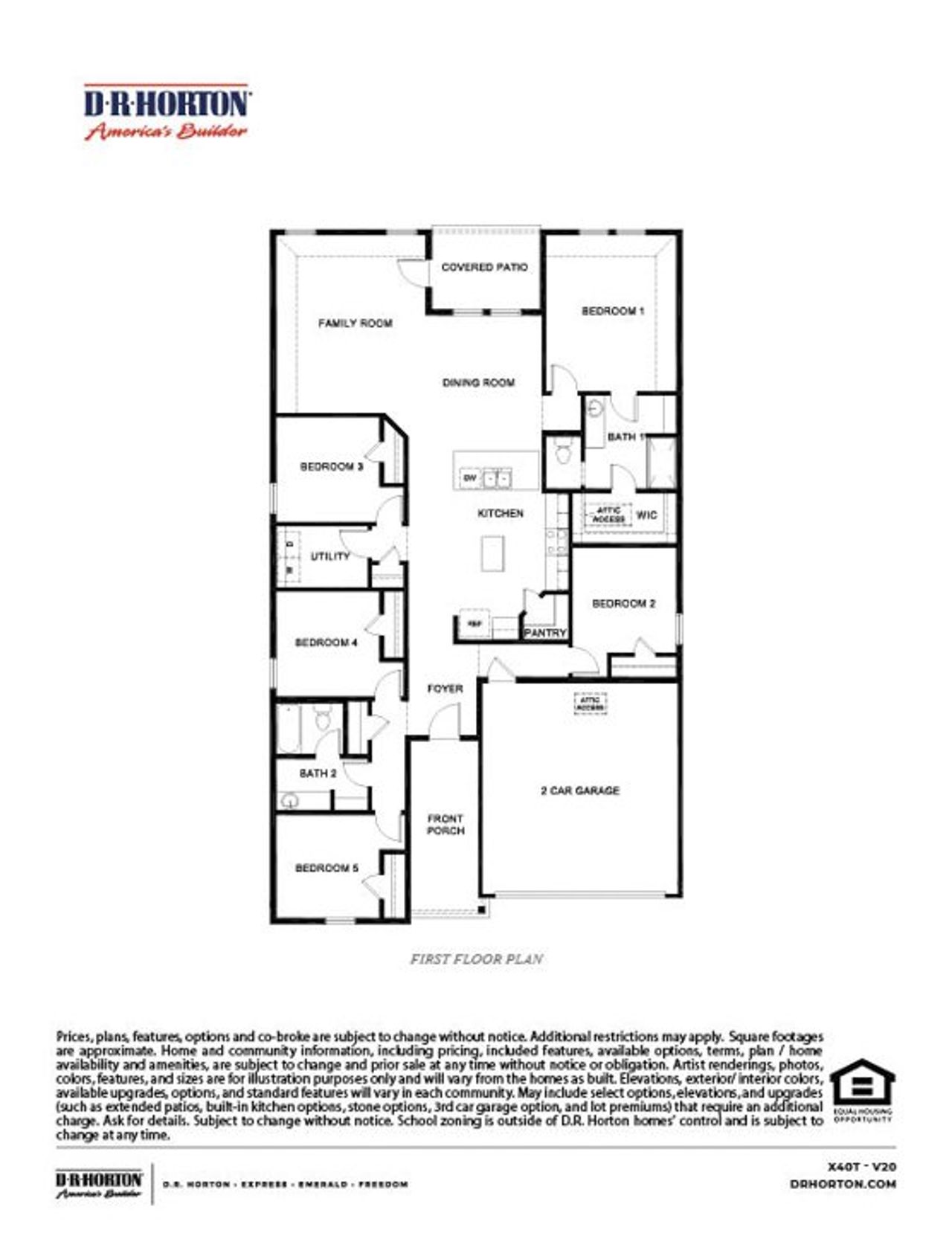 2D floor plan layout of this home in Waverly Estates, Josephine, TX (Image 2).