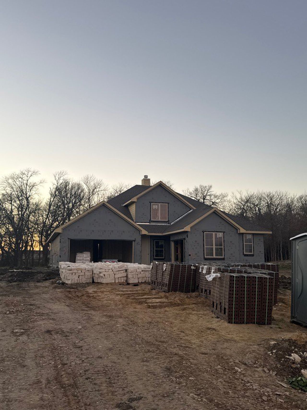 In-progress construction of a new home in Fannin Ranch, Leonard, TX (Image 2).