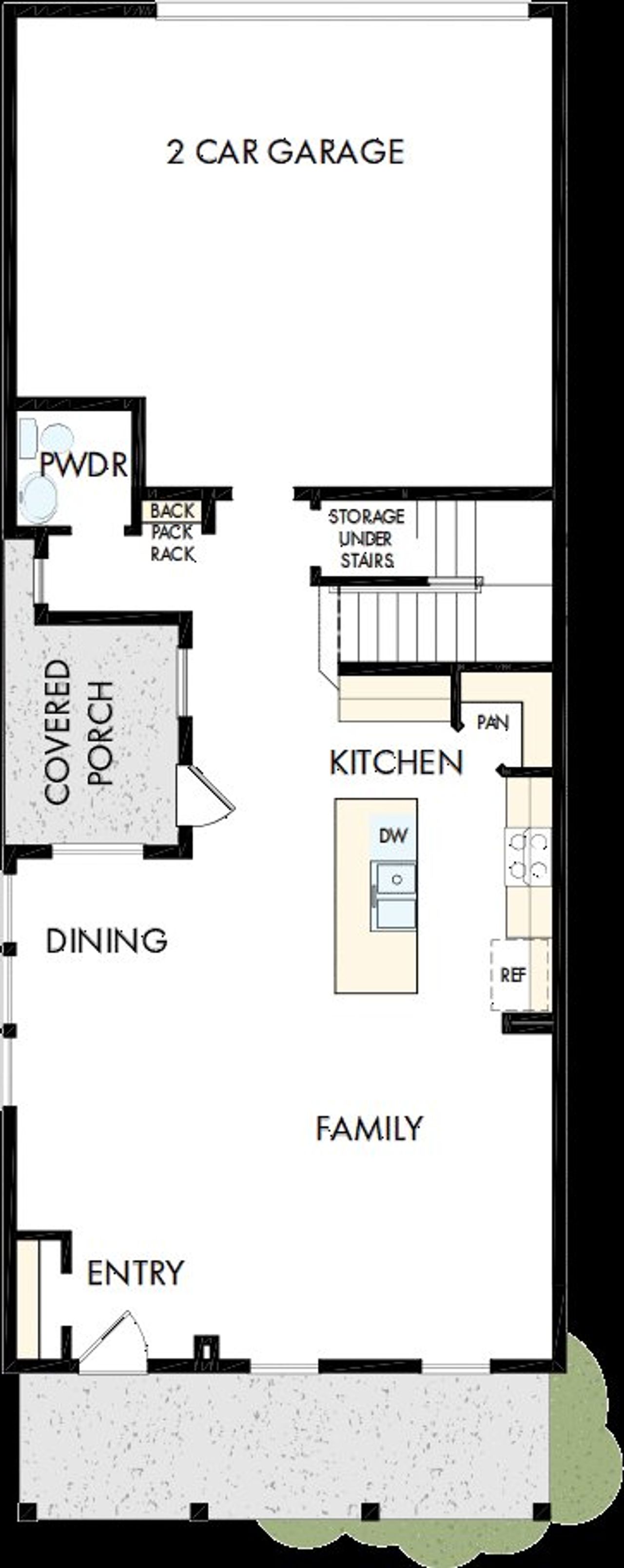 2D floor plan layout of this home in Bridgeland Central: Emerald Heights - Cottages Row Collection, Cypress, TX (Image 2).