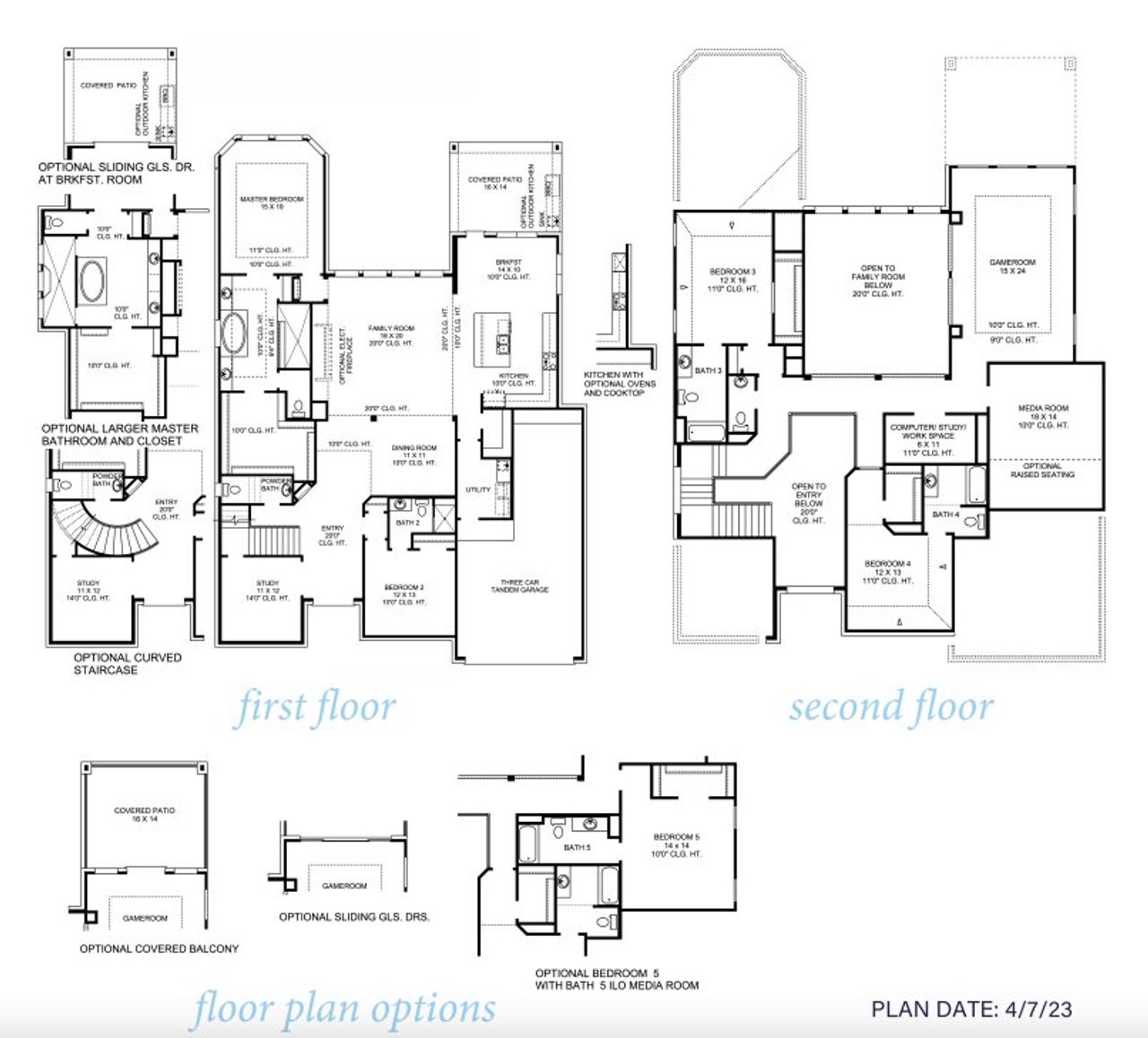 2D floor plan layout for the Messina 4522 by J. Patrick Homes in Colton, Montgomery, TX (Image 2).
