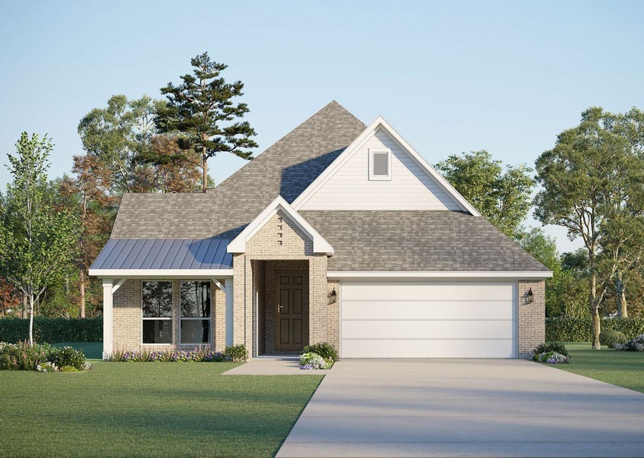 Representative exterior photo of a completed home built from the Adams 4123 by GFO Home in The Grove at Blackhawk, Pflugerville, TX (Image 2).