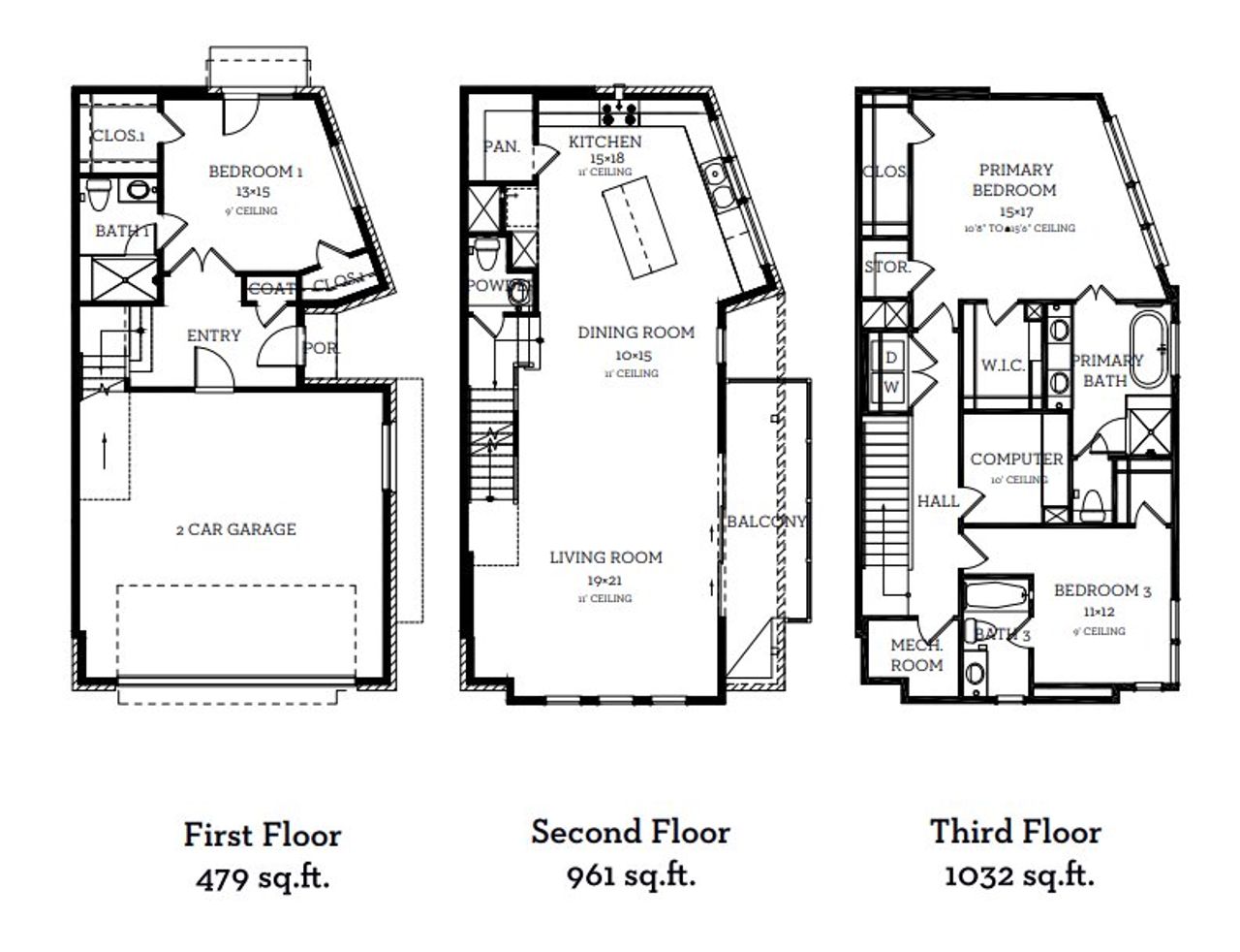 2D floor plan layout of this home in Sunridge, Austin, TX (Image 2).