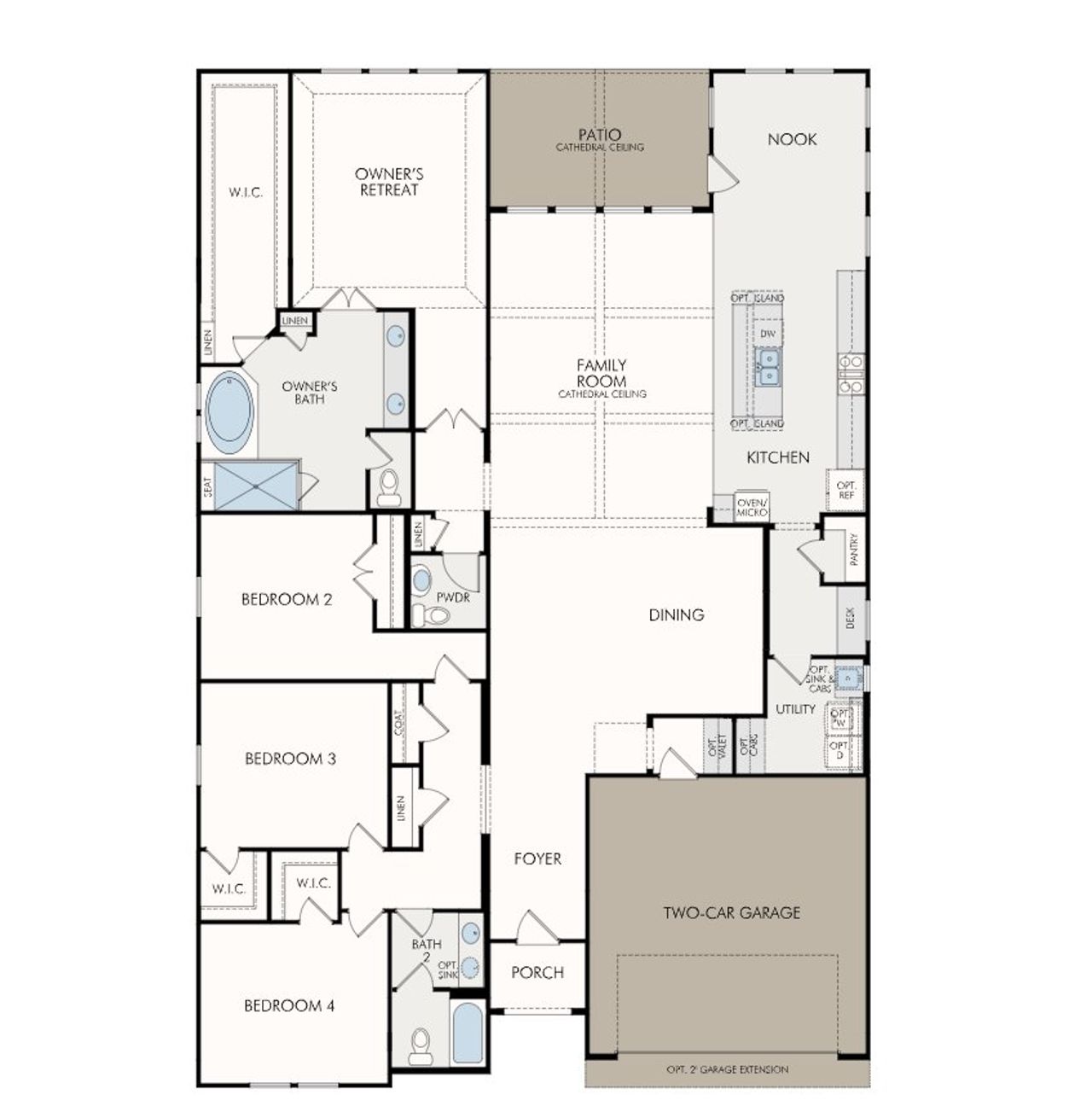2D floor plan layout for the Lincoln by GFO Home in Legacy Estates, Mansfield, TX (Image 2). 2D floor plan layout for the Lincoln by GFO Home in Legacy Estates, Mansfield, TX (Image 2).