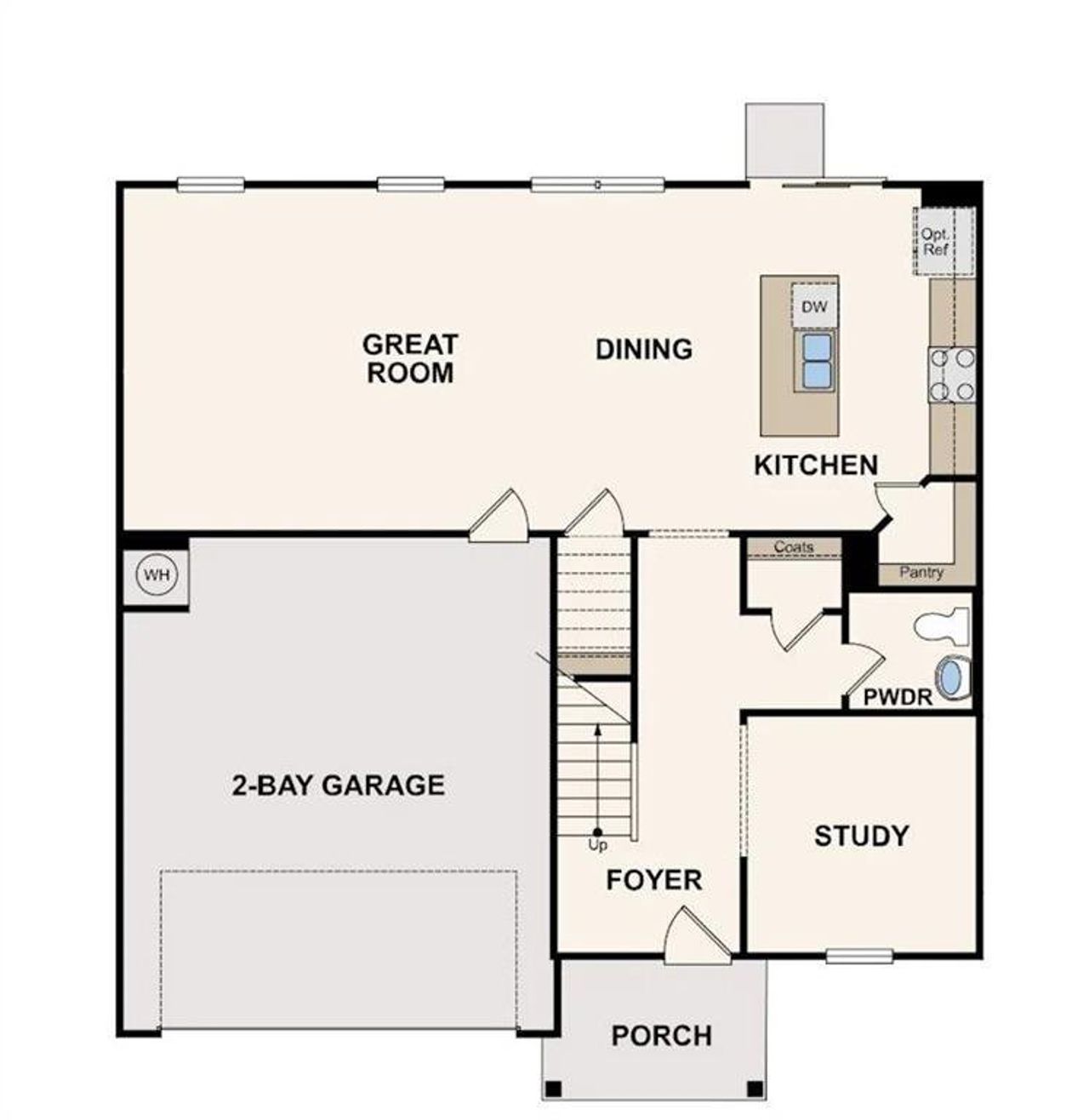 2D floor plan layout of this home in Parkview Estates, South Fulton, GA (Image 2).