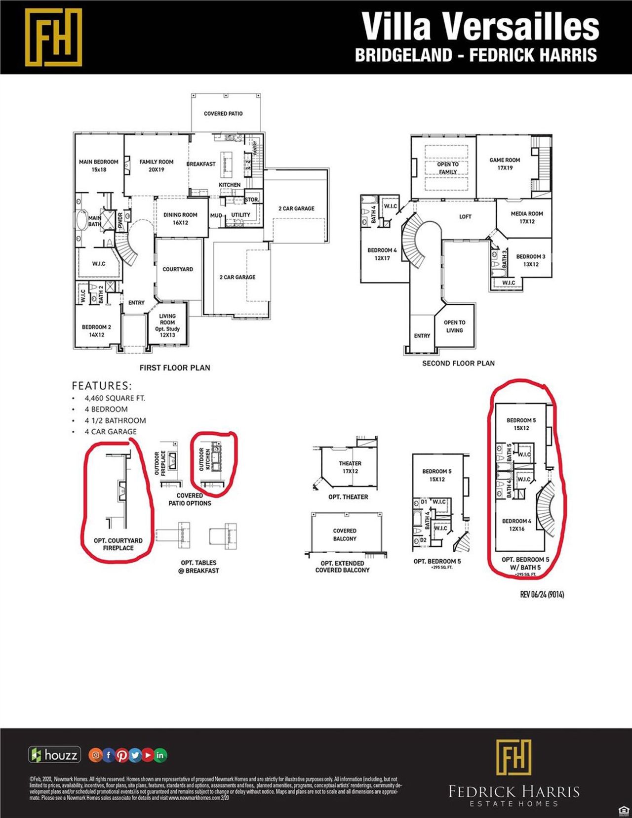 Circled are the floorplan options included in the home. Circled are the floorplan options included in the home.