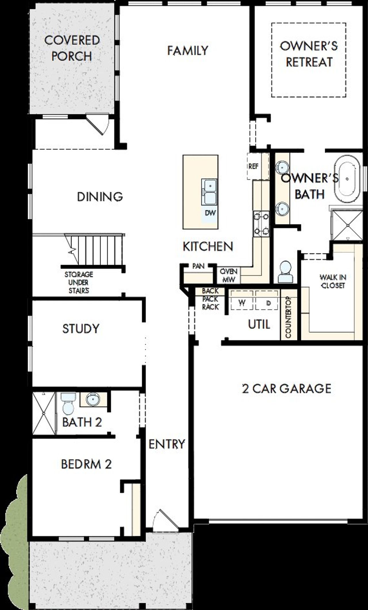 2D floor plan layout of this home in The Reserve at Cadia Village, Matthews, NC (Image 2).