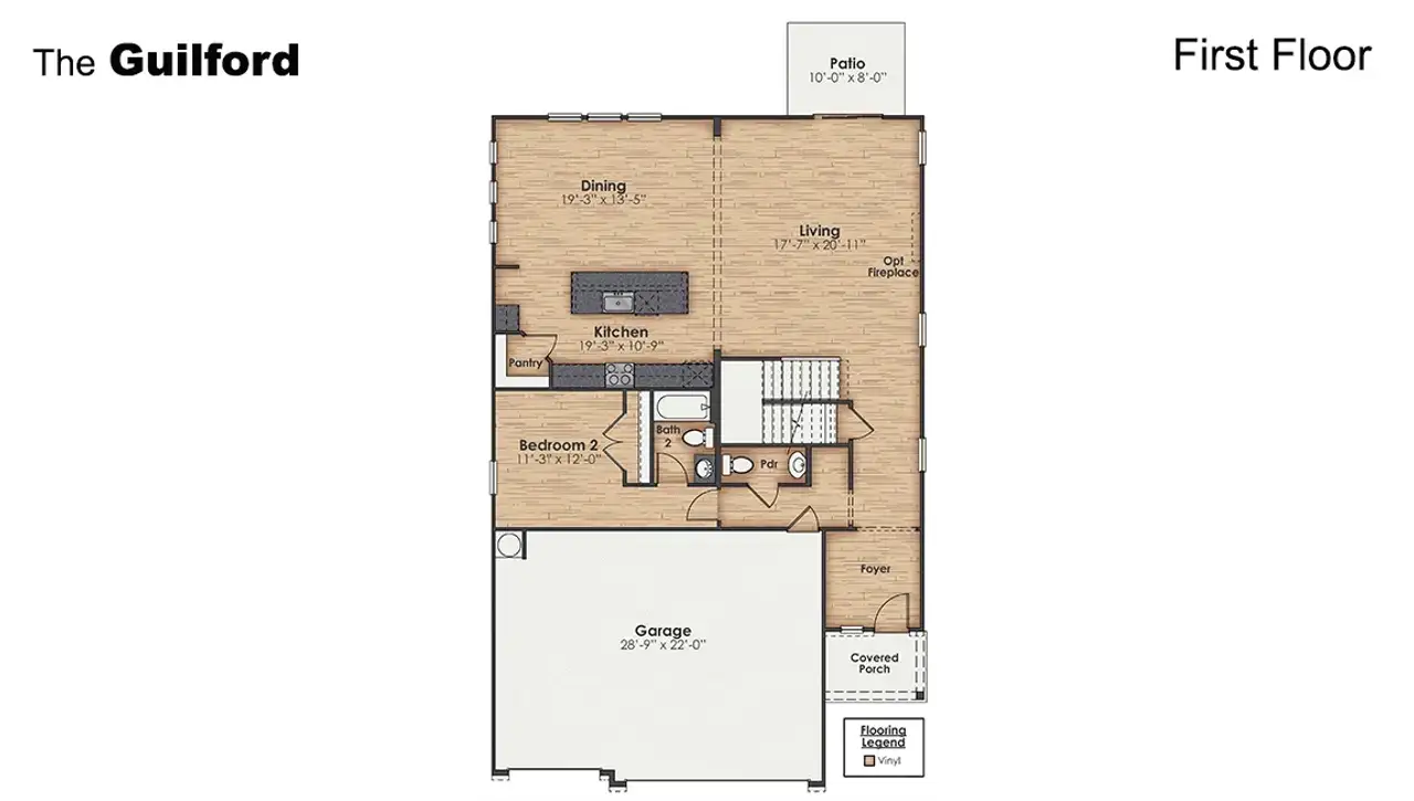 2D floor plan layout of this home in Saunders Village, Northwest, NC (Image 2).