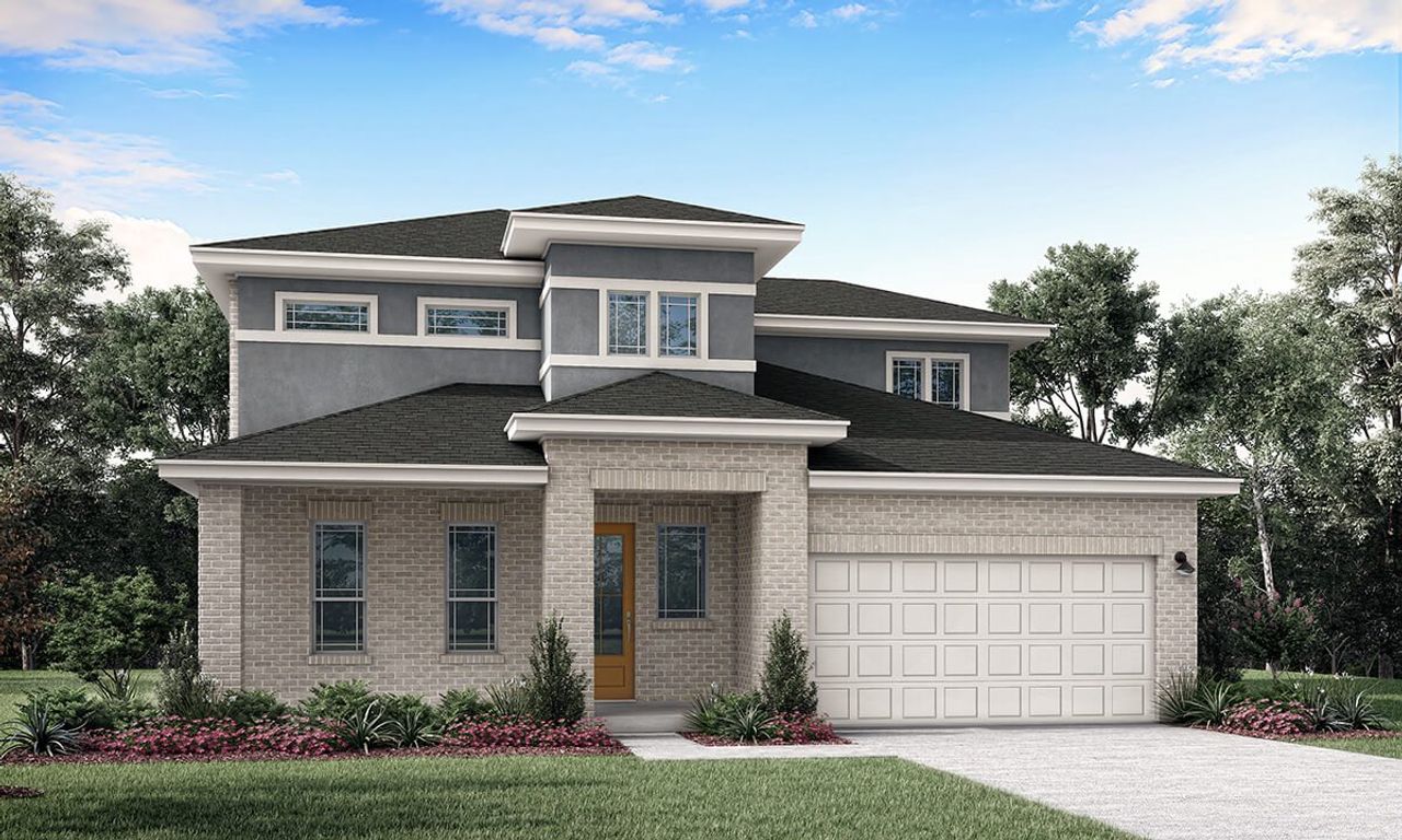 Representative exterior photo of a completed home built from the The Honeysuckle by Clark Wilson Builder in Anthem Cottages, Kyle, TX (Image 2).