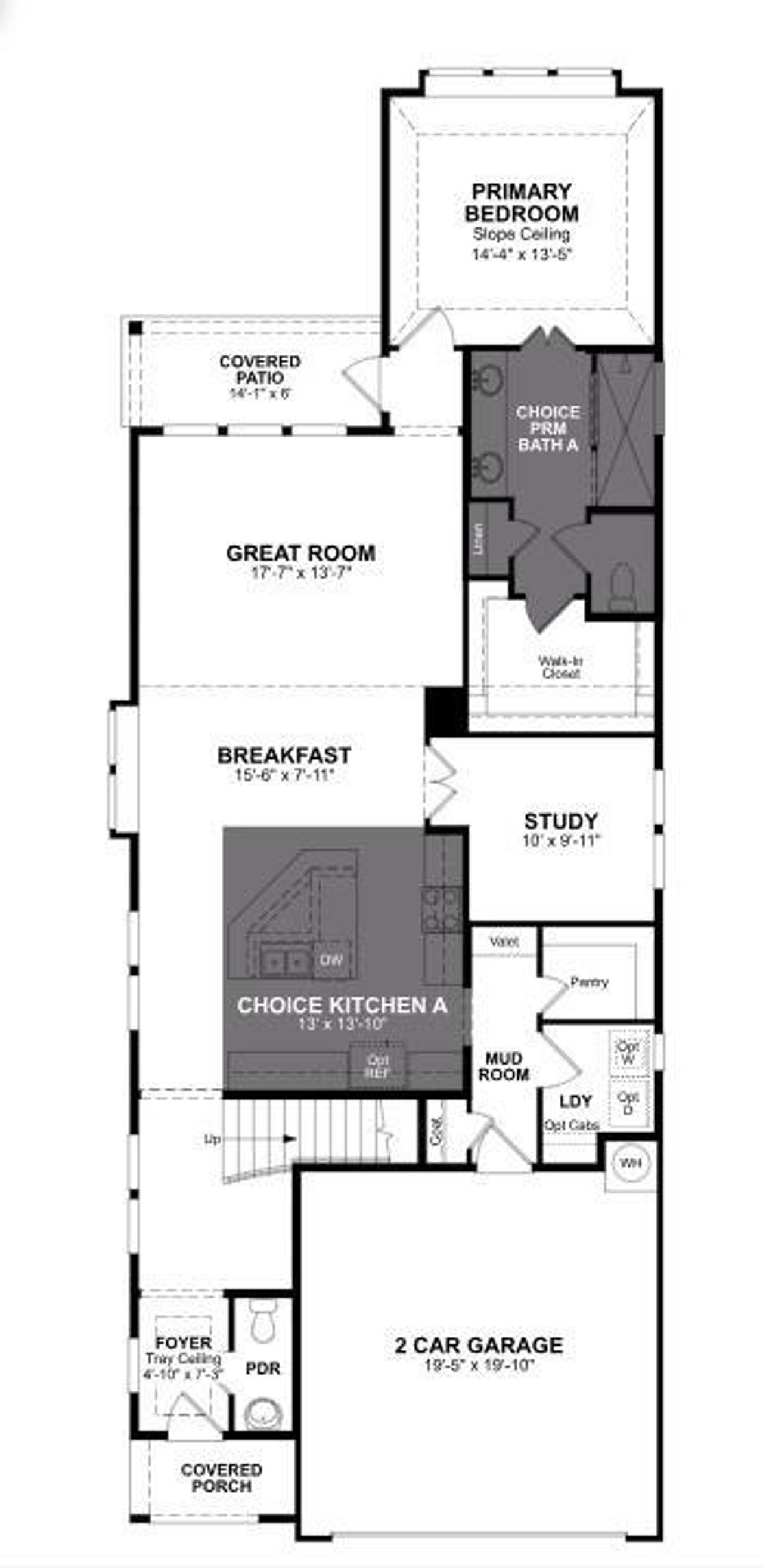 2D floor plan layout of this home in Meridiana, Iowa Colony, TX (Image 2).