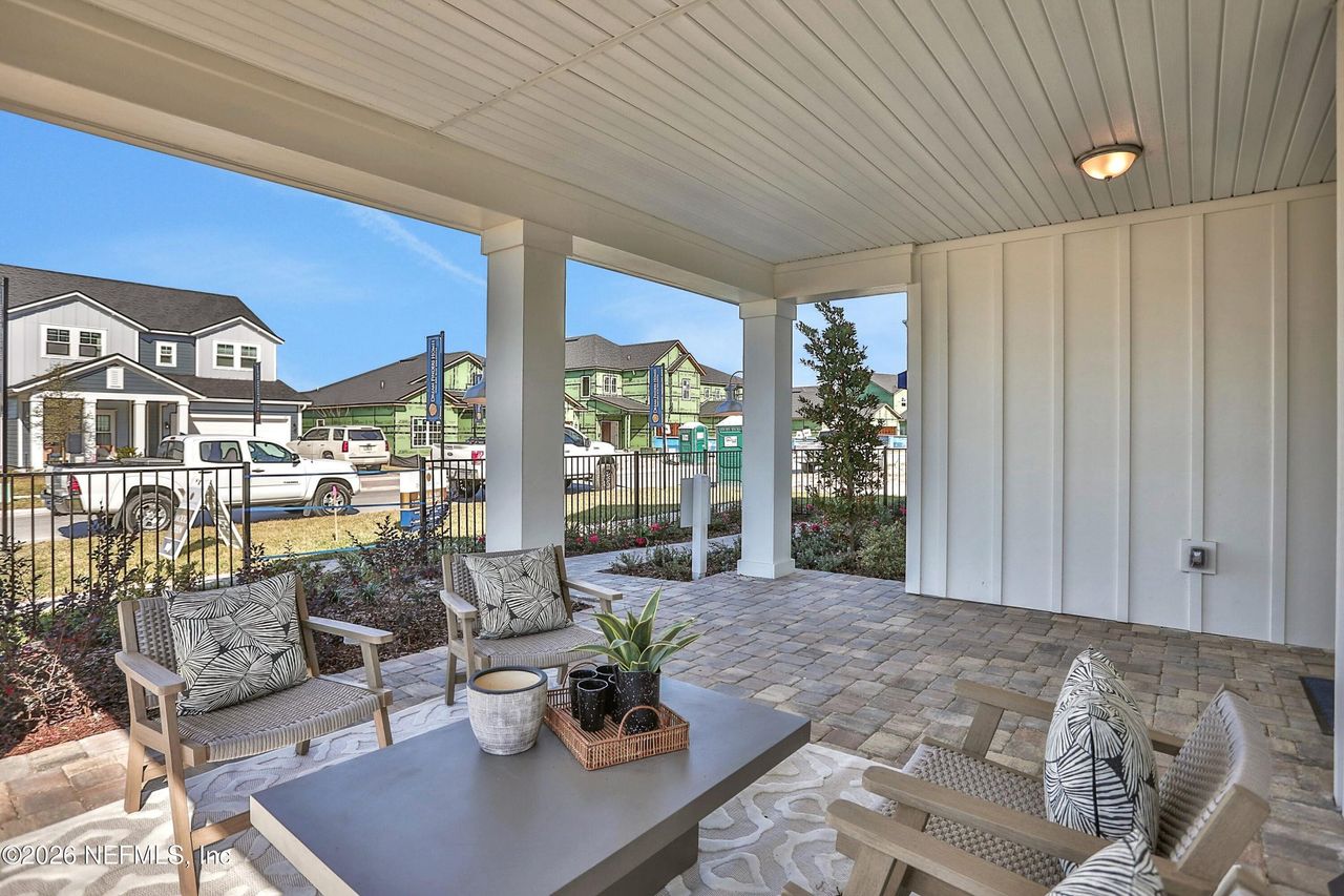 Exterior details and patio area of a home in Silver Landing at SilverLeaf, St. Augustine (Image 2).