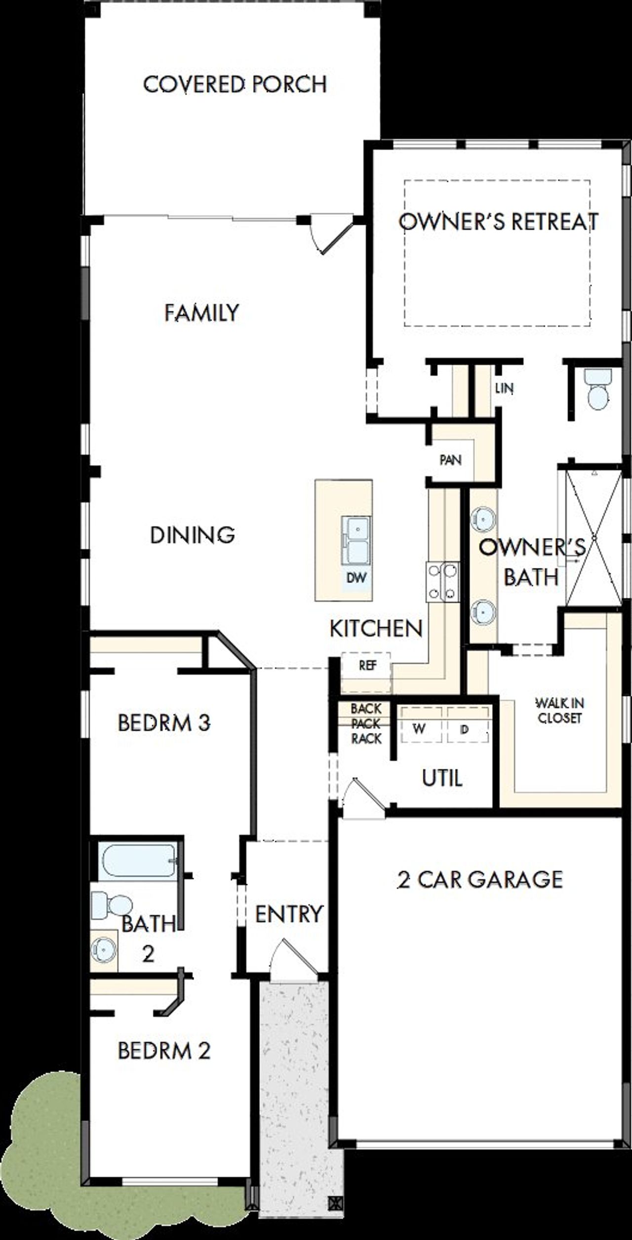 2D floor plan layout of this home in Elyson 45', Katy, TX (Image 2).