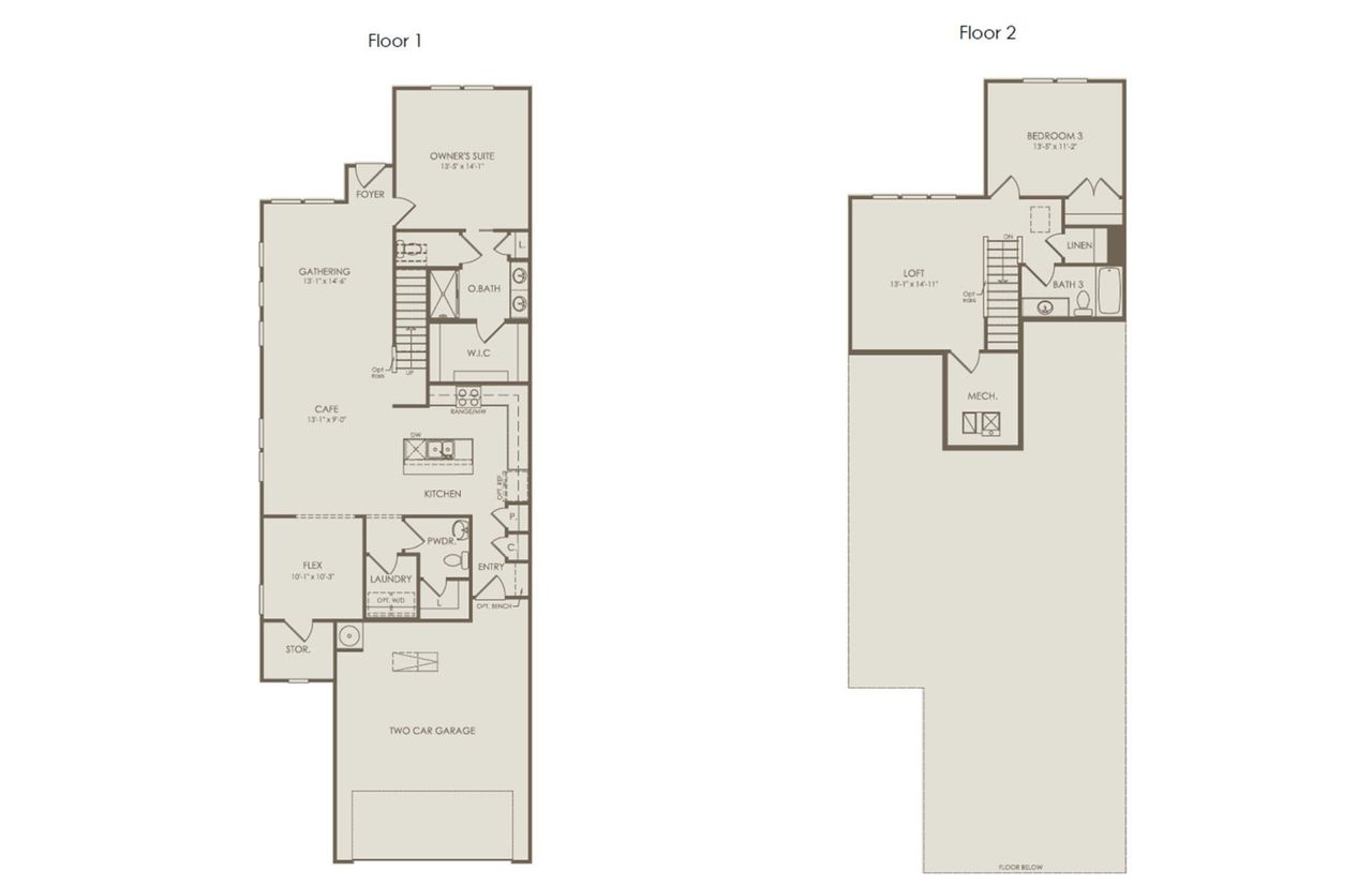 2D floor plan layout of this home in Bradshaw Farms Reserve, Mount Juliet, TN (Image 2).
