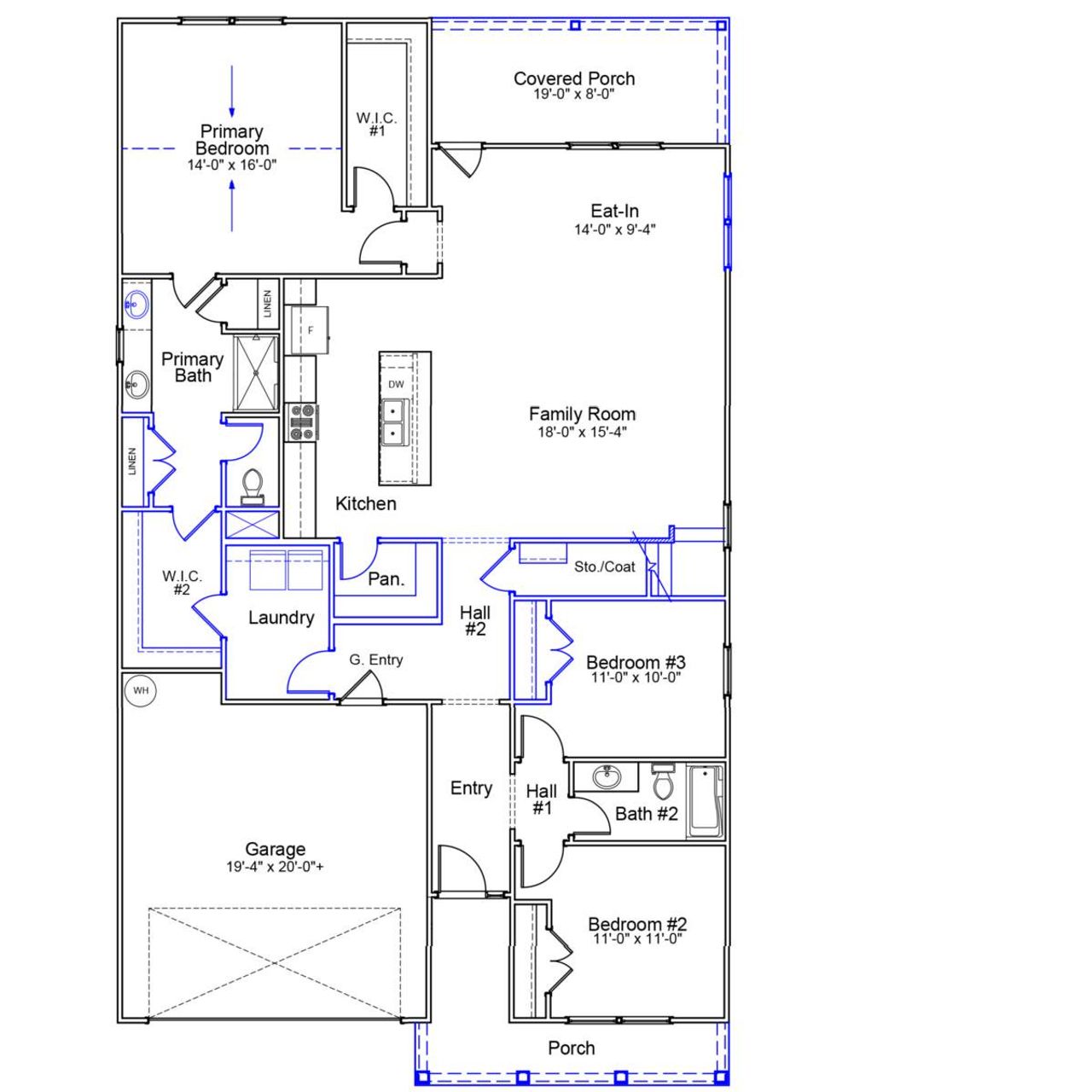 2D floor plan layout of this home in Fairview Falls, Chesnee, SC (Image 2).
