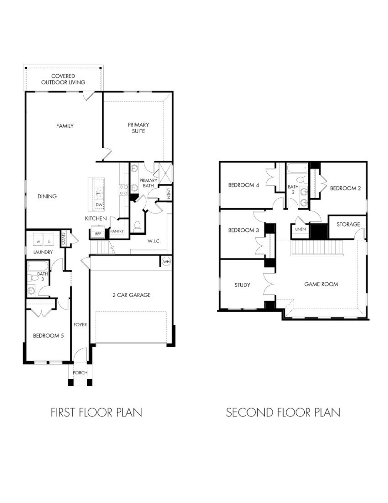 2D floor plan layout of this home in Travena - Reserve Collection, Georgetown, TX (Image 2).