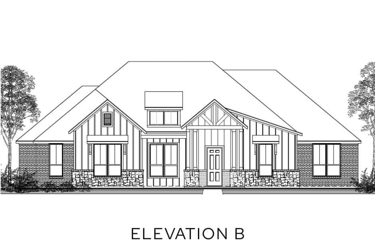 Representative rendering of the exterior for the The Riverbend by Lillian Custom Homes (Image 2).