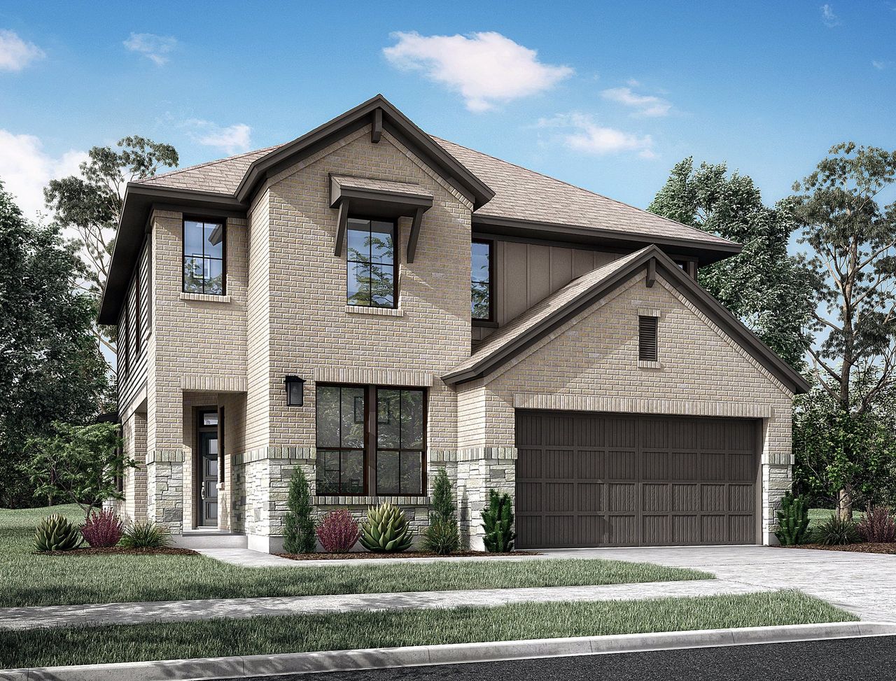 Representative exterior photo of a completed home built from the Sanderling by Tri Pointe Homes in Oakhill Reserve, Tomball, TX (Image 2).
