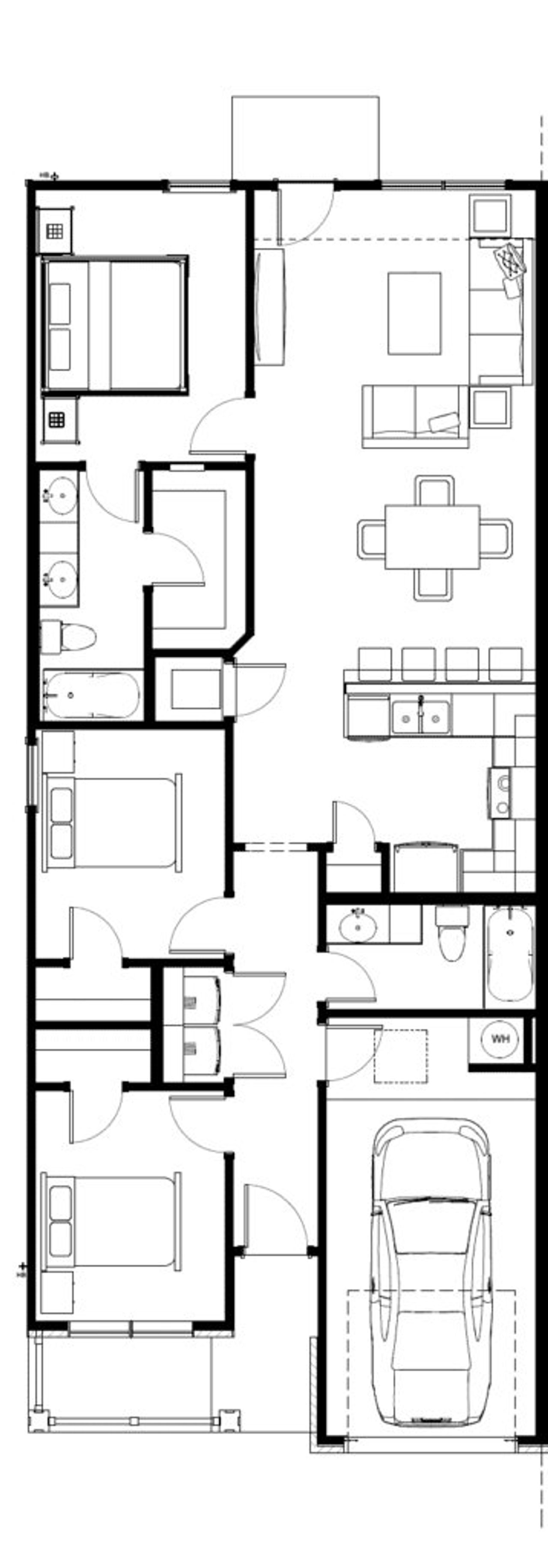 2D floor plan layout of this home in College Park Townhomes, Troy, TX (Image 2).