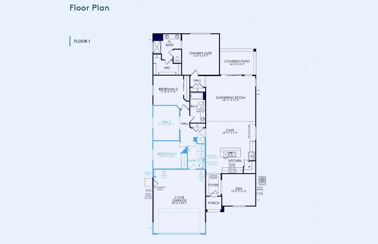 2D floor plan layout of this home in Soleo, San Tan Valley, AZ (Image 2).