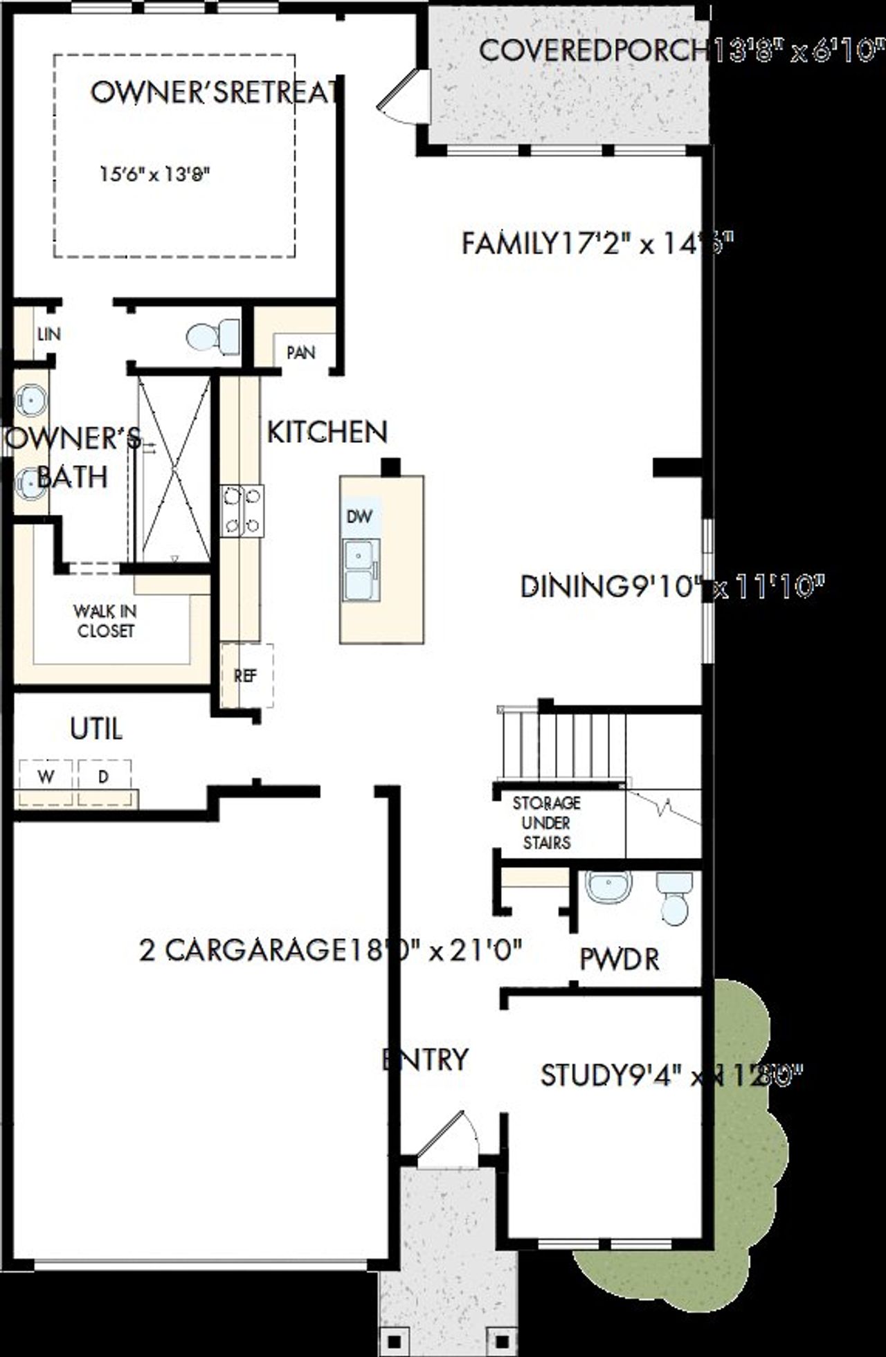 2D floor plan layout of this home in Brookewater - Terrace Collection, Rosenberg, TX (Image 2).