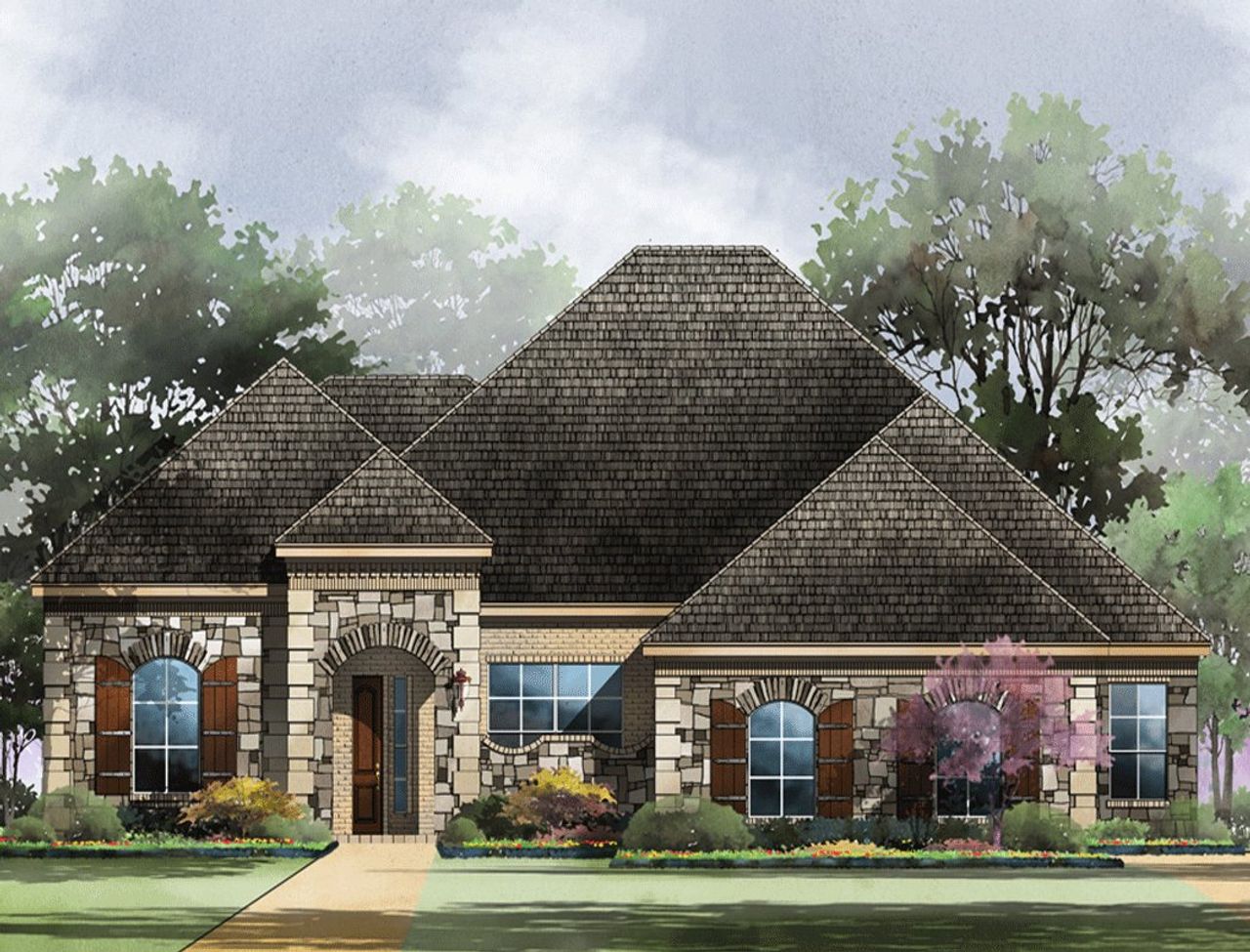 Perugia Floor Plan Elevation B in Stewart's Forest, Conroe | Sitterle Homes