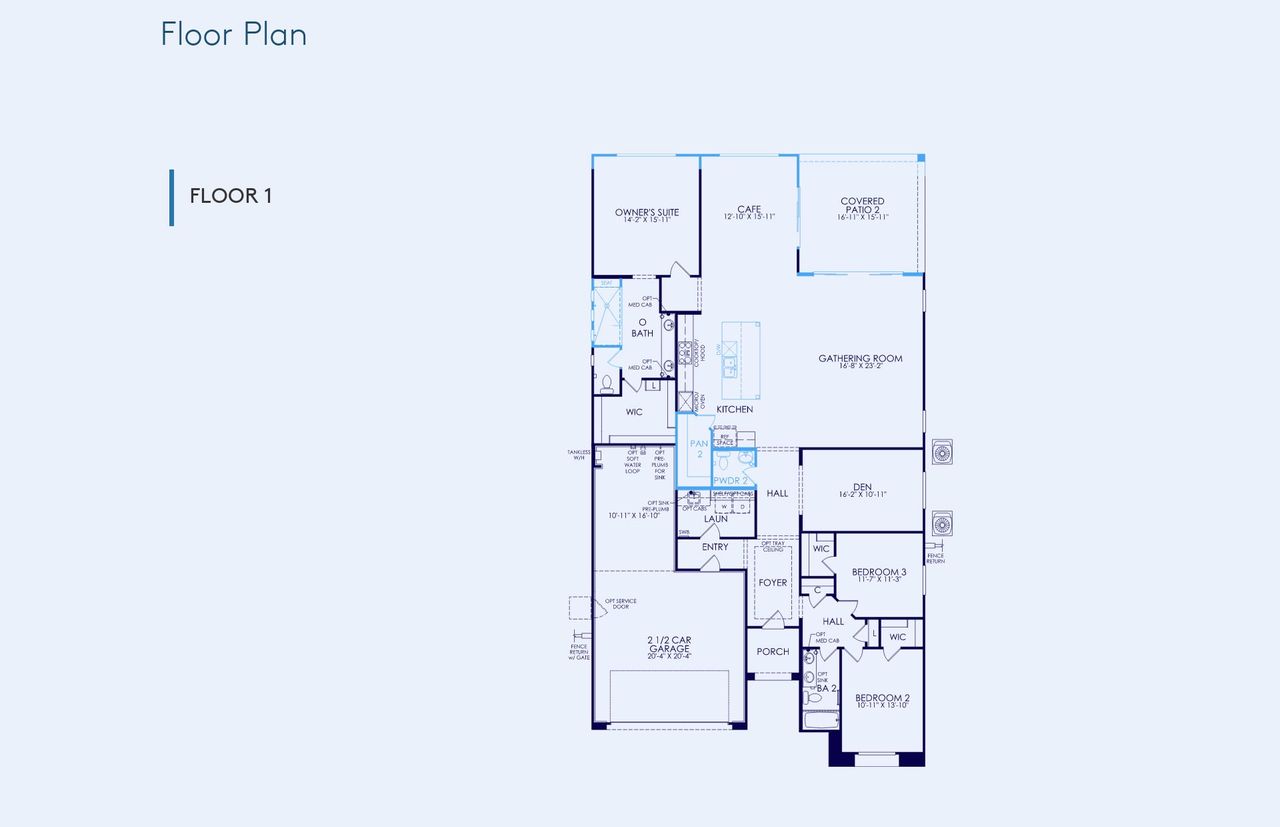 2D floor plan layout of this home in Legado West, Queen Creek, AZ (Image 2).